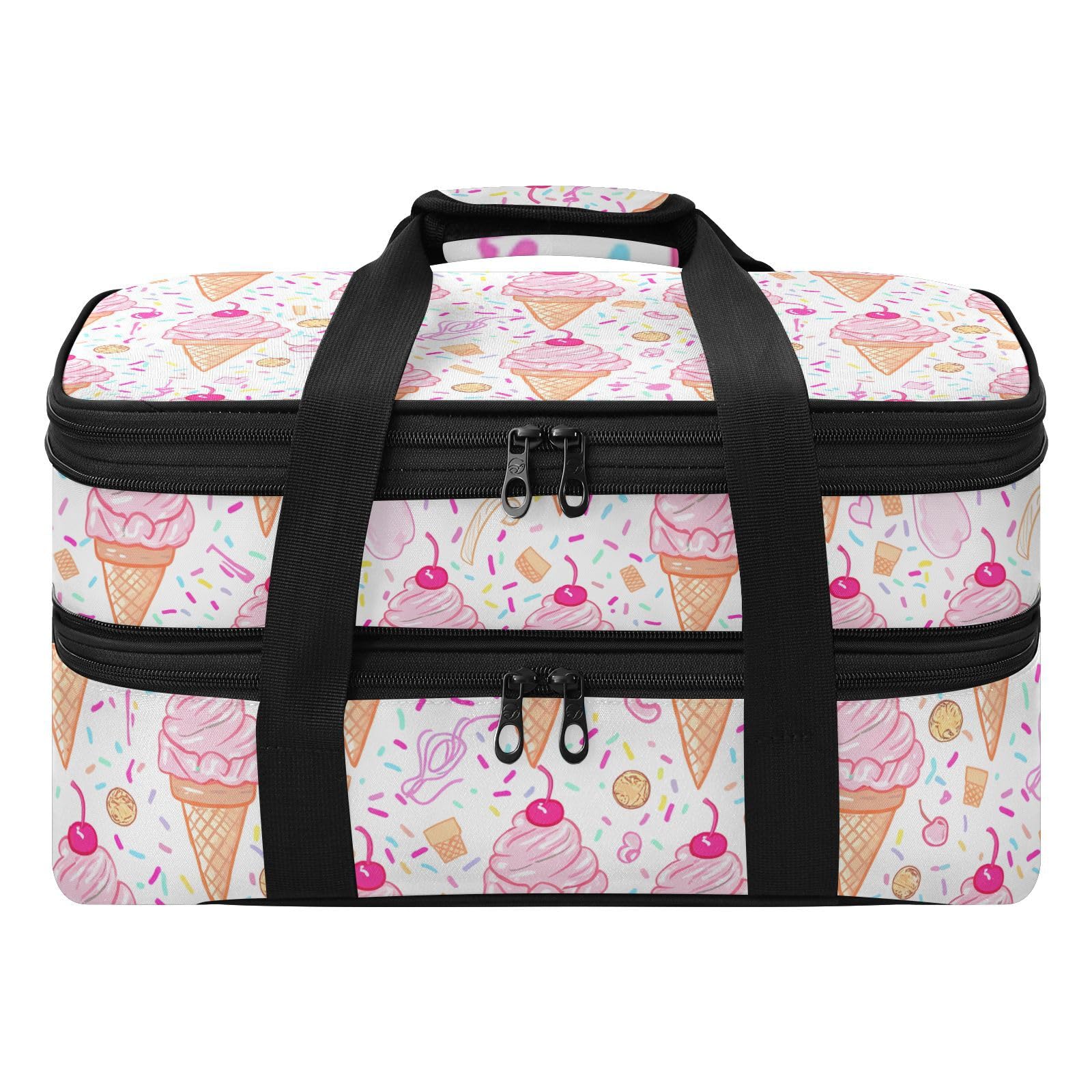 Eraedgza Icecream Insulated Casserole Carrier for Hot Cold Dish