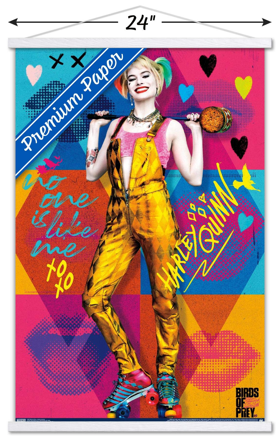 Trends International Dc Comics Movie - Birds Of Prey - Harley Quinn - Hammer Wall Poster, 22.375'' X 34'', Premium Print And Whi