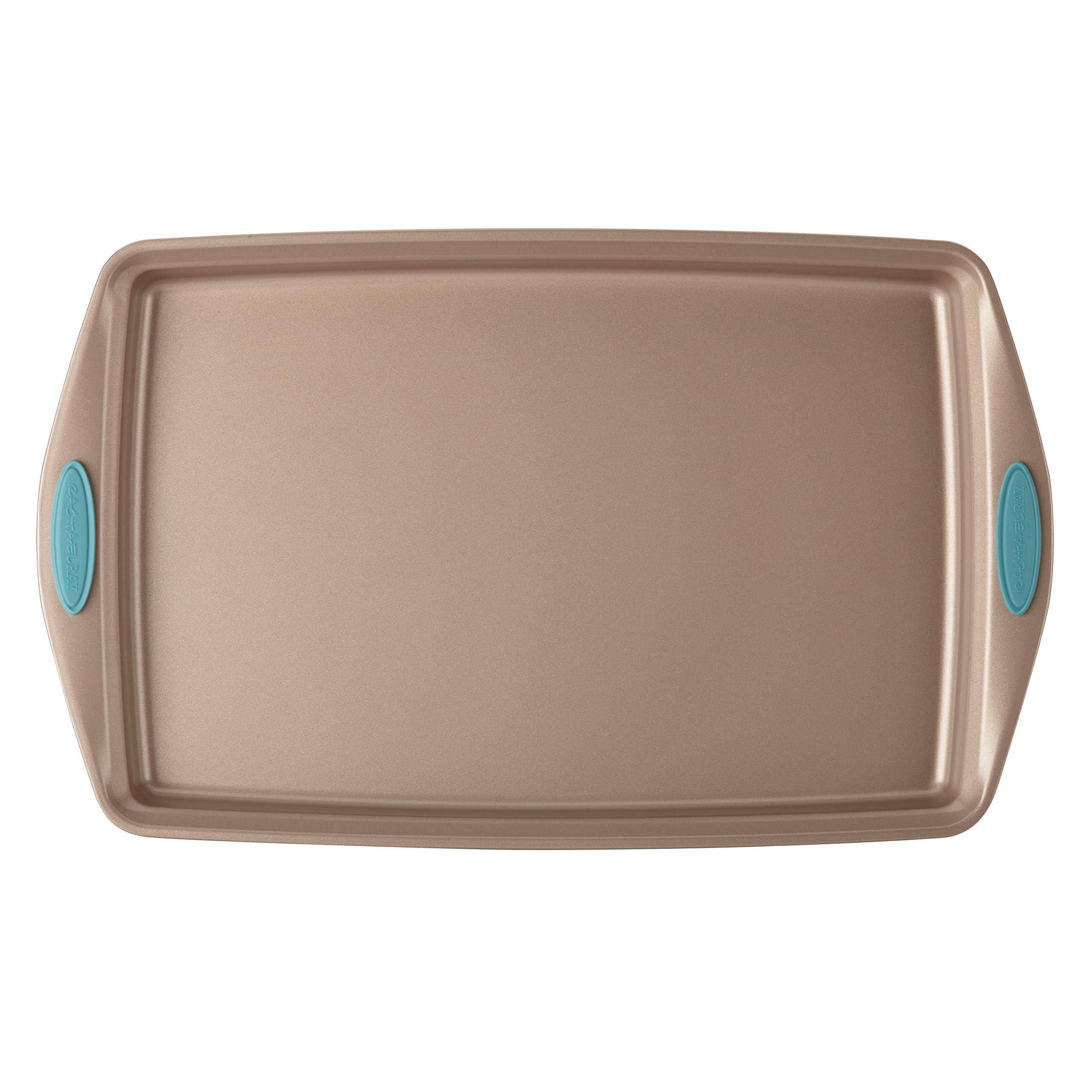 Rachael Ray Cucina Nonstick Bakeware with Grips  Nonstick Cookie Sheet / Baking Sheet - 11 Inch x 17 Inch  Latte Brown
