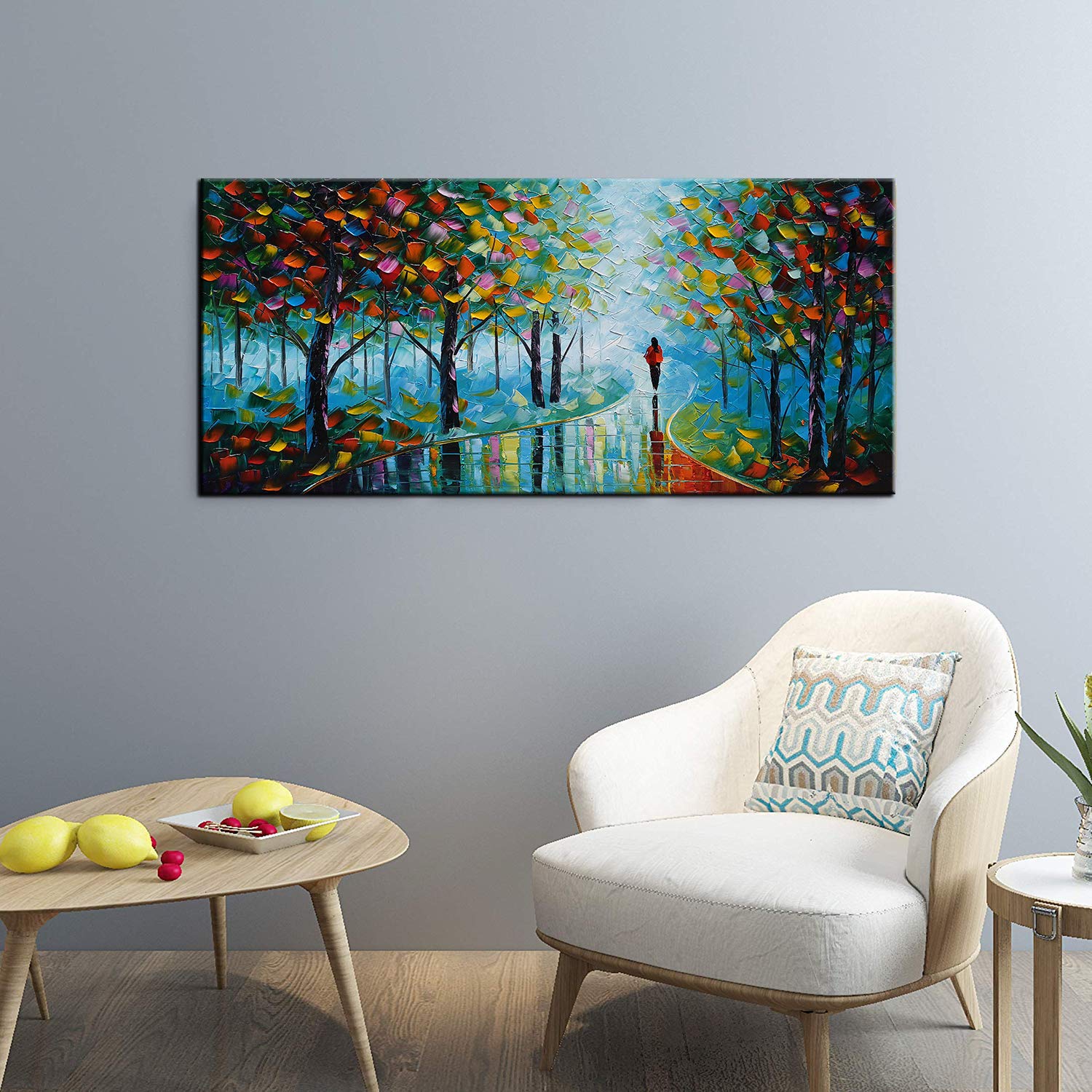 Yasheng Art -Contemporary Landscape Abstract Oil Painting On Canvas Textured Tree Painting Abstract Art Wall Paintings Handmade