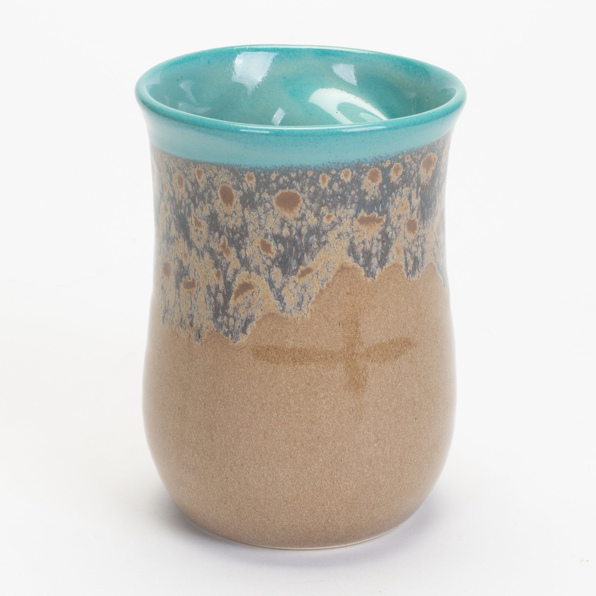 Clay In Motion Handwarmer Mug - Left Hand (Island Oasis)