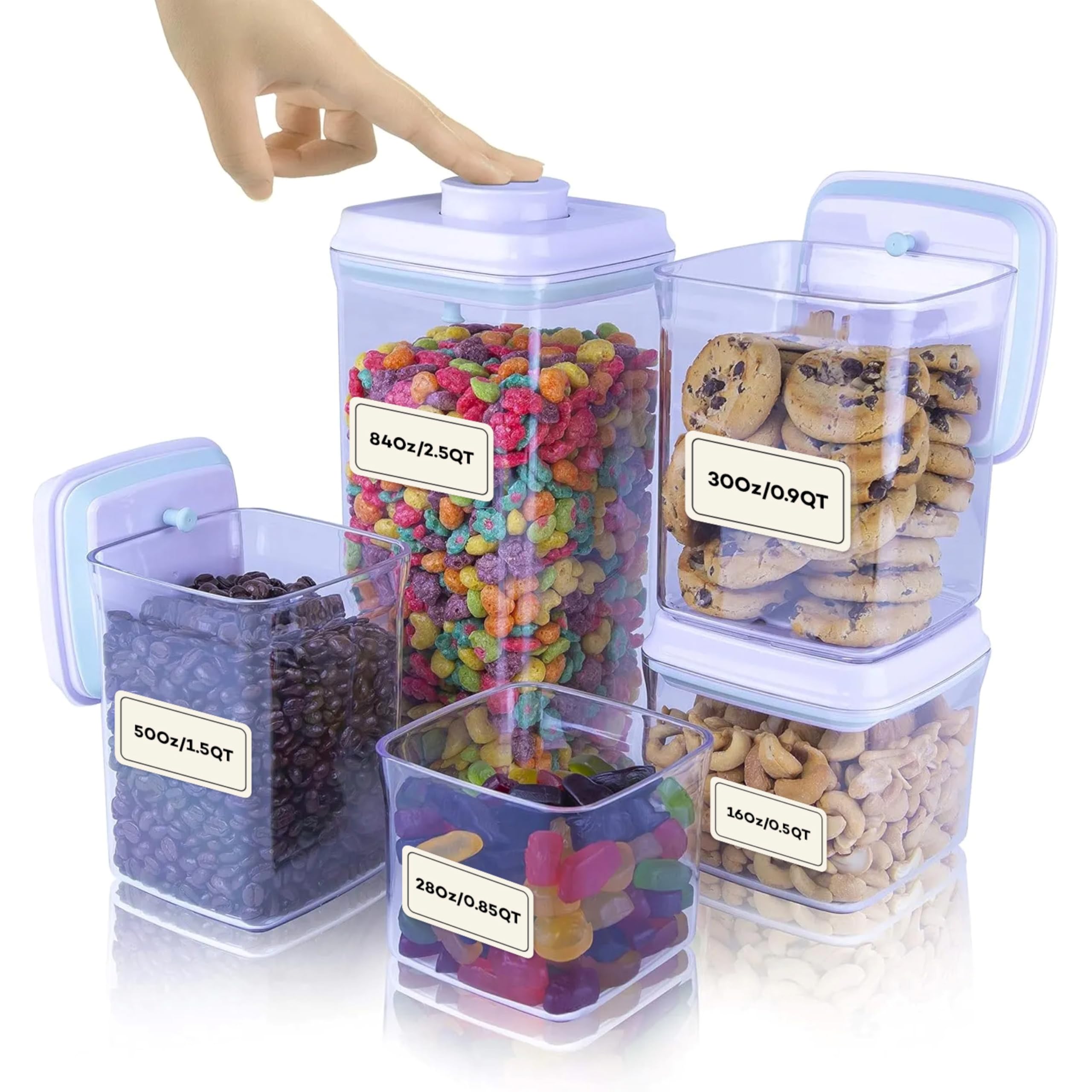 Bop Top Airtight Food Storage Containers with Lid Multi Pack | Kitchen Canister Sets | Air Tight Pantry Container | Pop Top Dry 