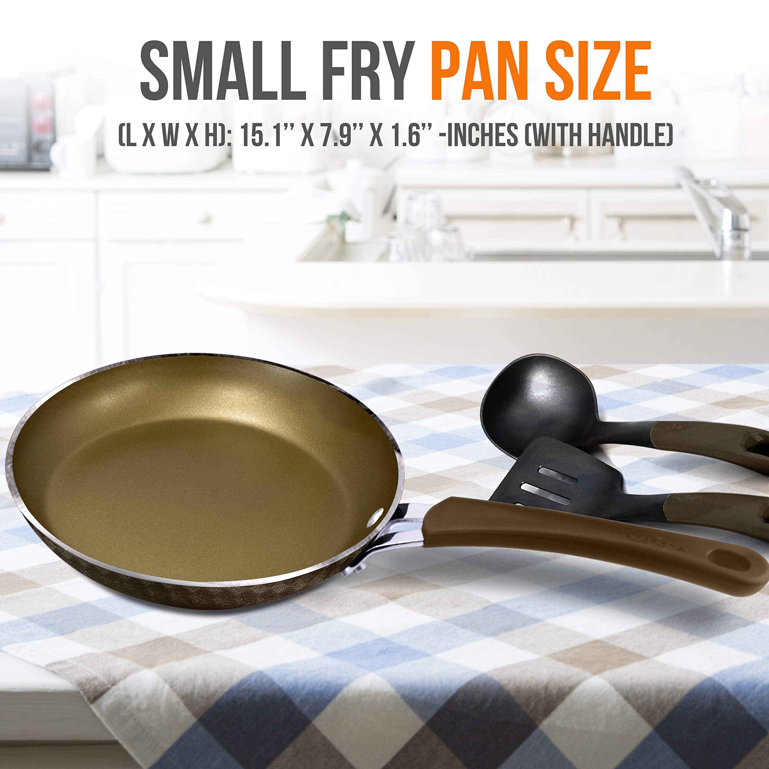 Nutrichef 8'' Durable Small Frypan Nonstick High-Qualified Kitchen Cookware,Induction Compatible Ptfe/Pfoa/Pfos-Free Heat Resist