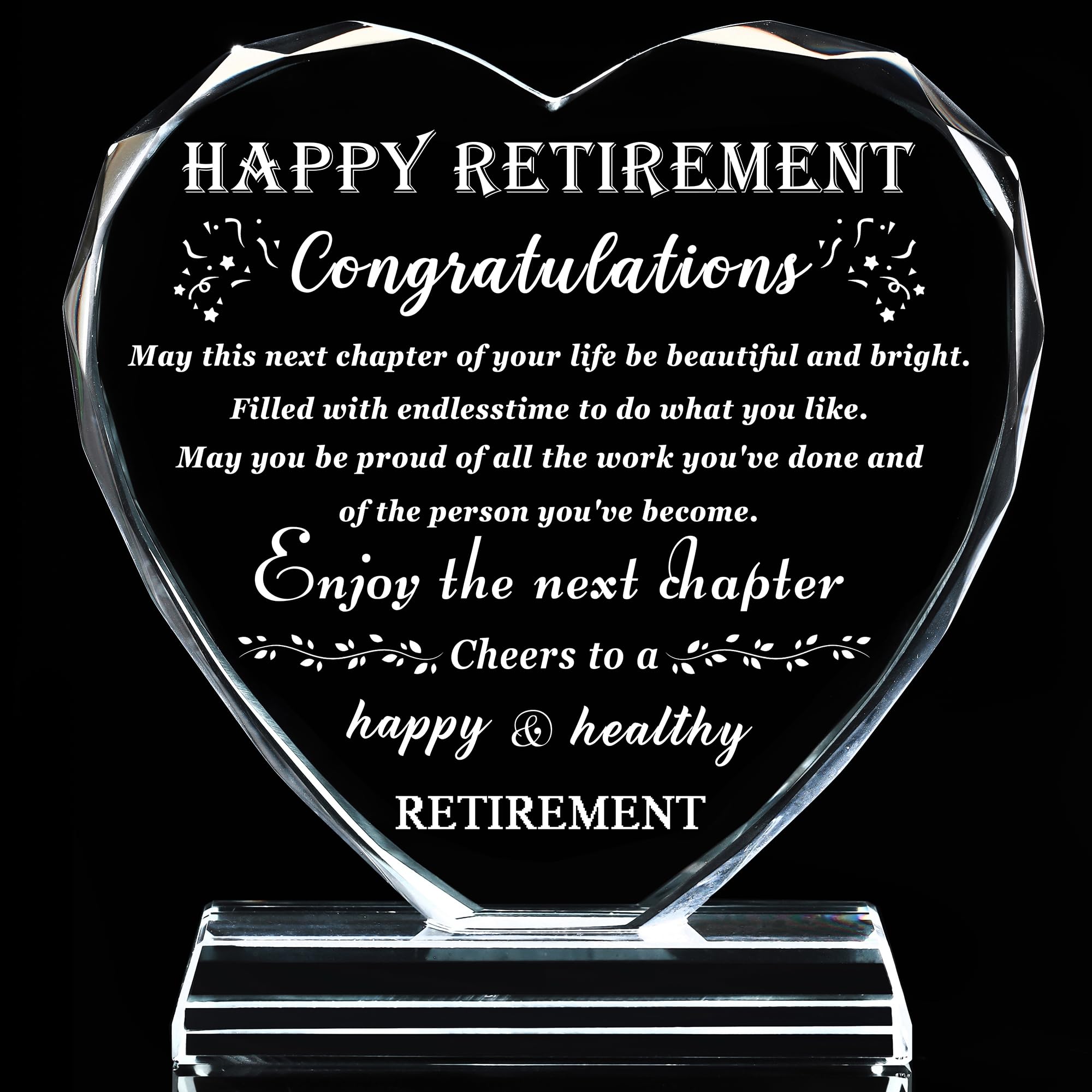 Retirement Gift for Women Men Crystal Best Retirement Gifts Keepsake Meaningful Farewell Gifts for Friends Leaving Gifts Plaque 