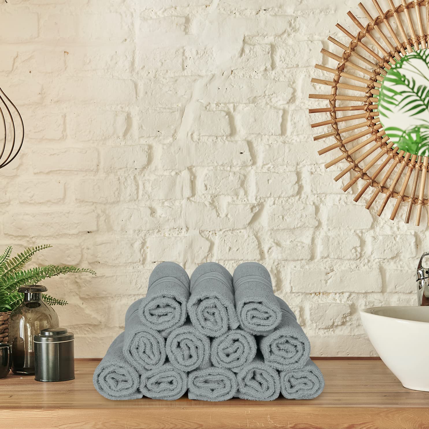 Utopia Towels 12 Pack Premium Wash Cloths Set (12 X 12 Inches) 100% Cotton Ring Spun, Highly Absorbent And Soft Feel Washcloths