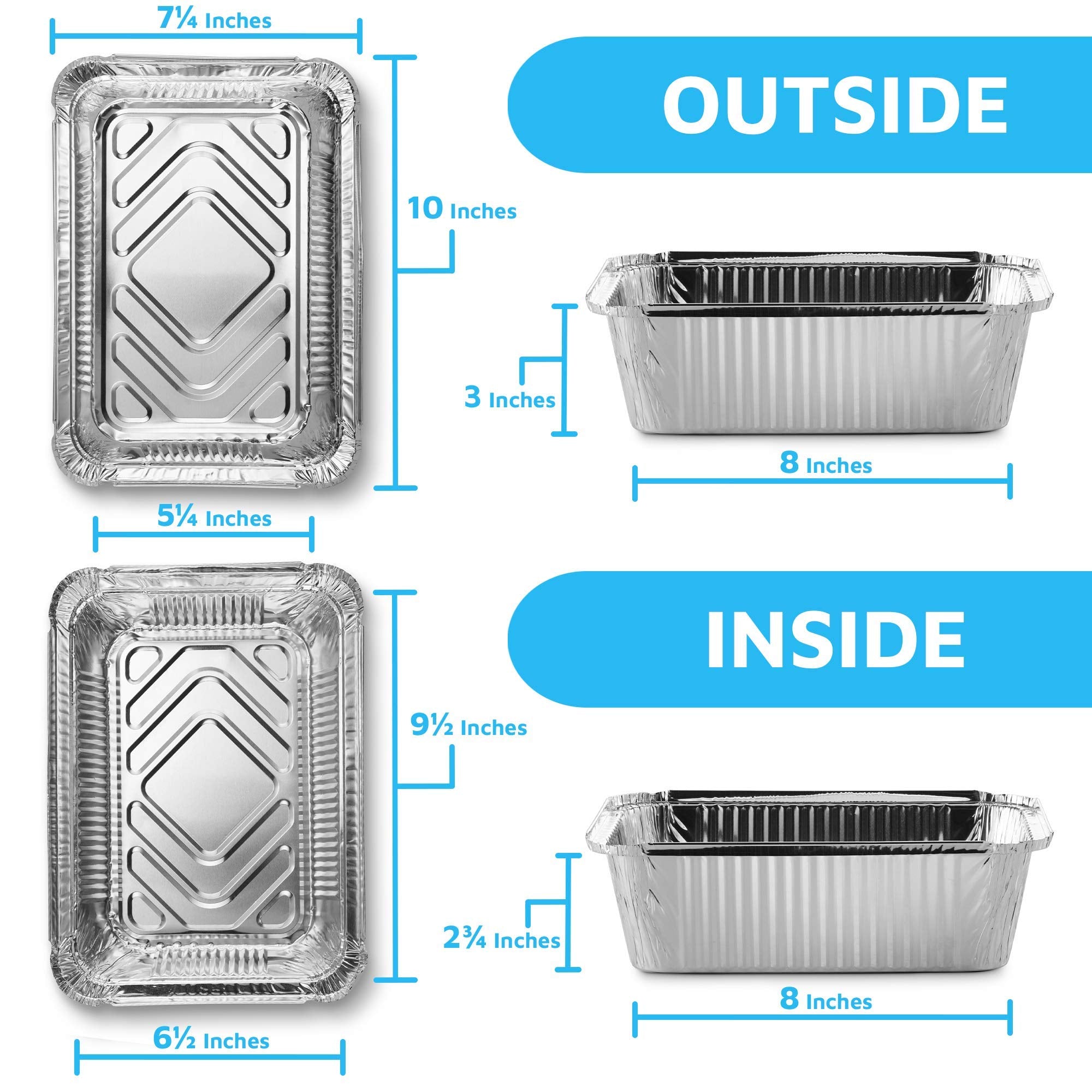 Montopack Disposable Takeout Pans With Clear Lids | 5Lb Capacity Aluminum Foil Food Containers With Seal For Freshness | Eco-Fri