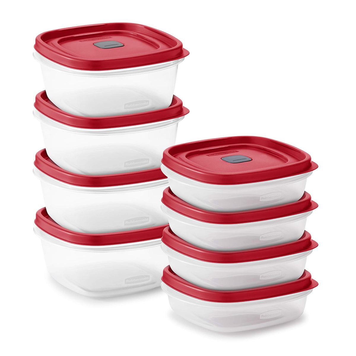 Rubbermaid 16 Piece Set (8 Containers & 8 Lids) Food Storage Containers With Lids And Steam Vents