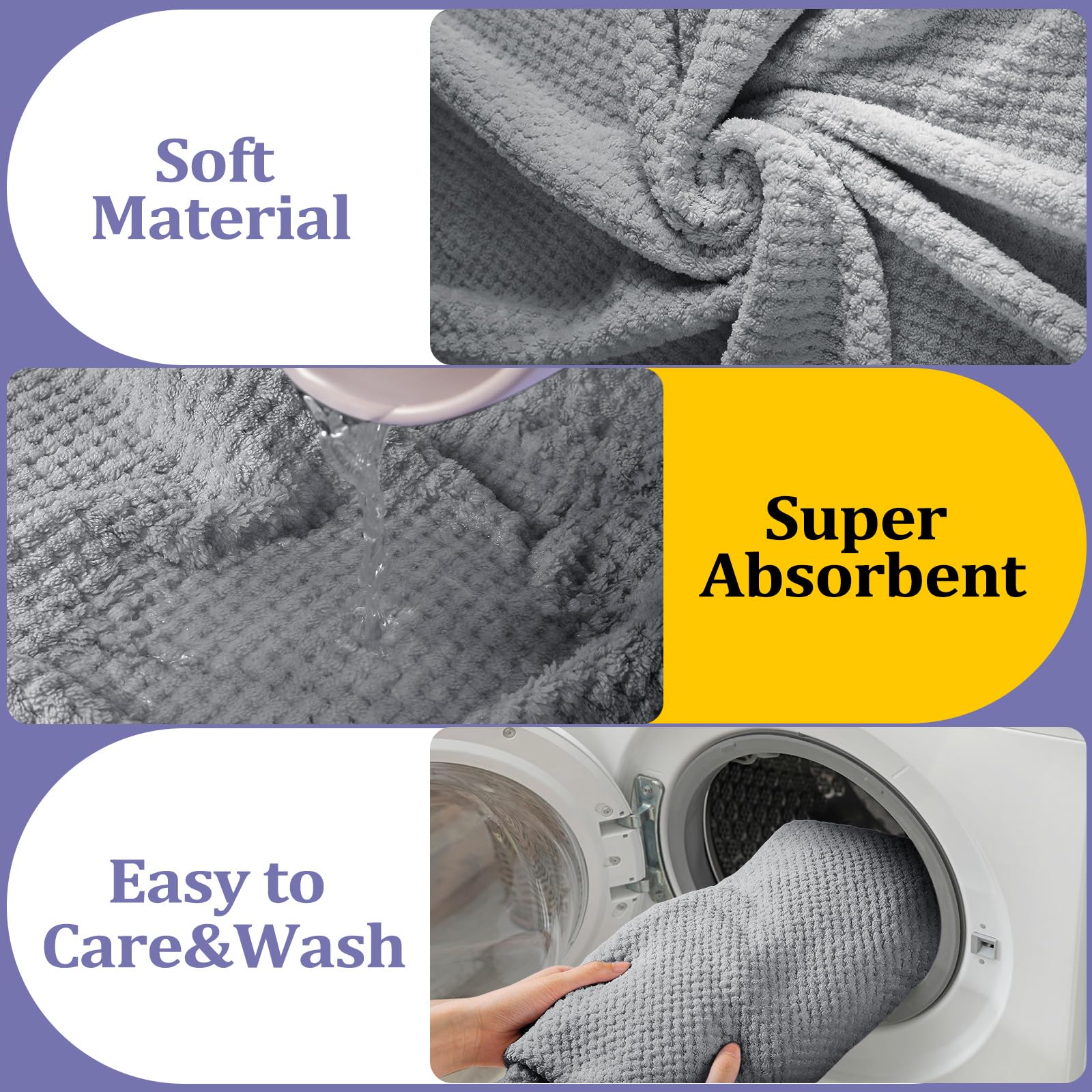 Preboun 12 Pcs Towels And Washcloths Sets Bath Towel Set Include 4 Bath Towels 4 Hand Towels 4 Washcloths, Quick Dry Coral Velve