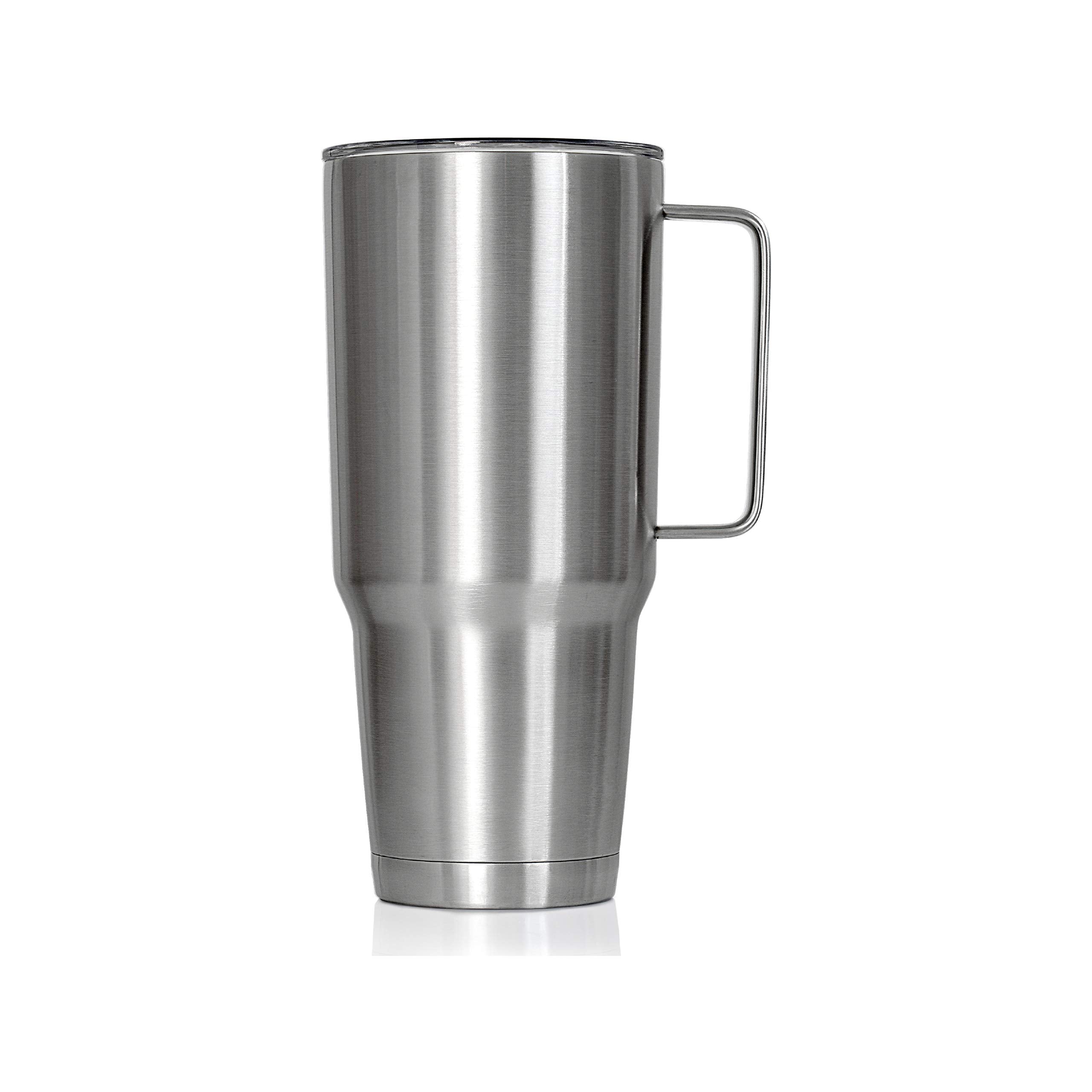 Maxam XPAC 64 Ounce Double Vacuum Wall Stainless Steel Vacuum Insulated Tumbler with Lid and Handle, Fits in a 4 Inch Wide Car B