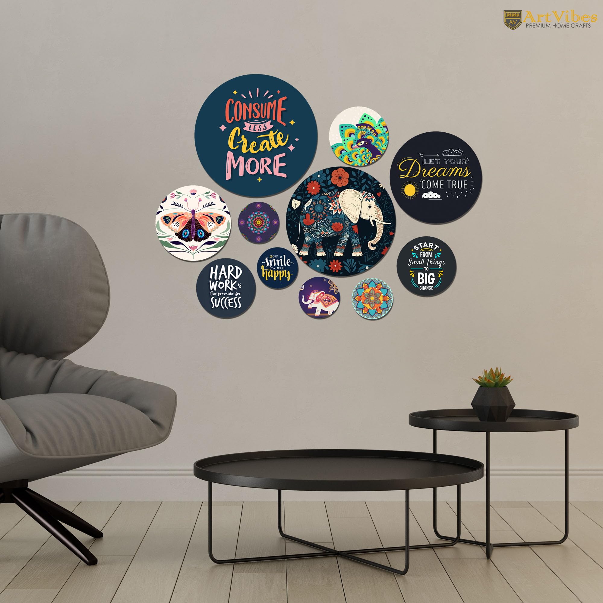 Artvibes Decorative Mdf Wooden Wall Hanging Decoration Item For Home | Office | Gifts | Modern Artworks Art Items | Livingroom,