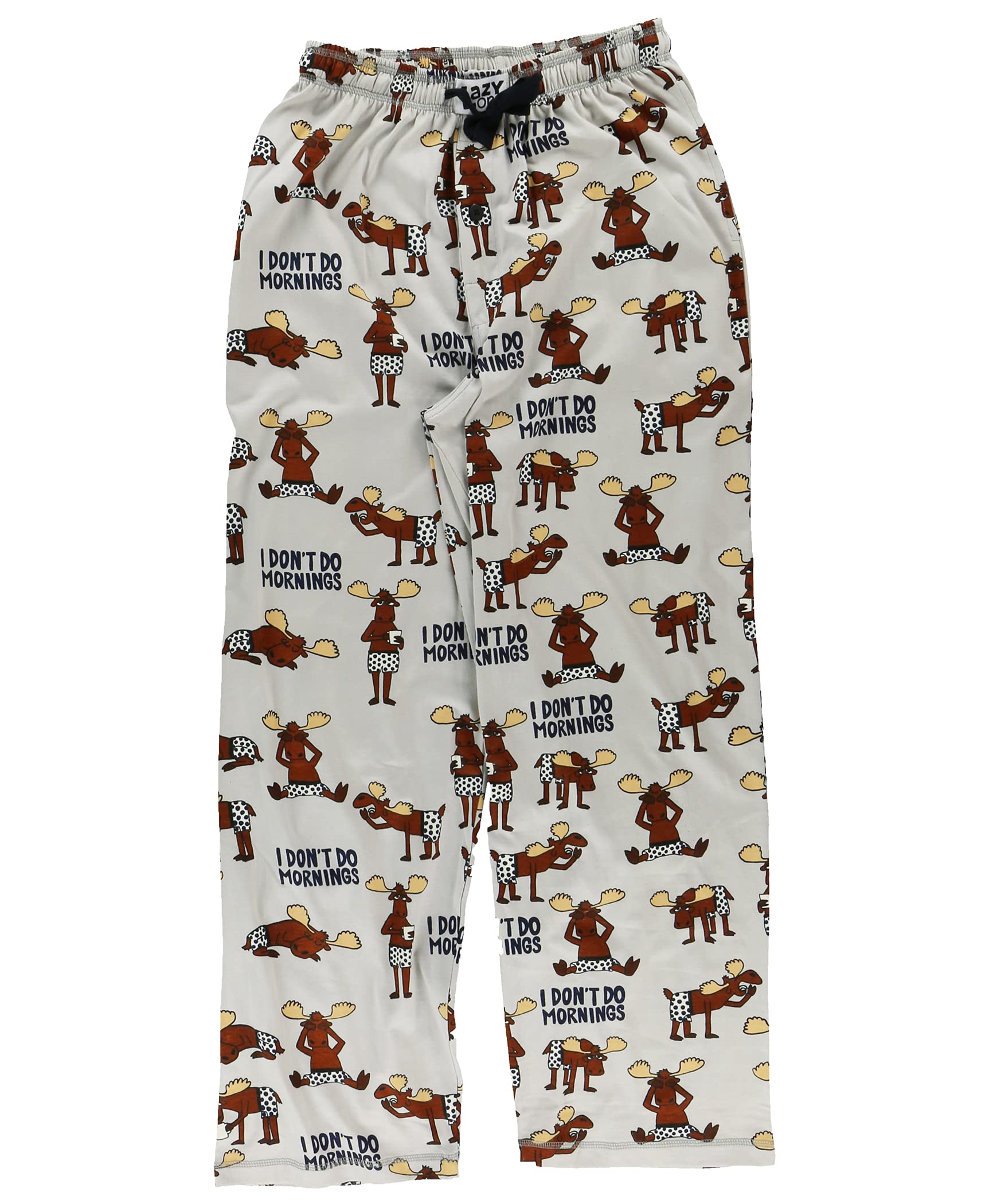 Lazy One Animal Pajama Pants For Men, Mens Separate Bottoms, Lounge Pants, Moose (Dont Do Mornings, Small)