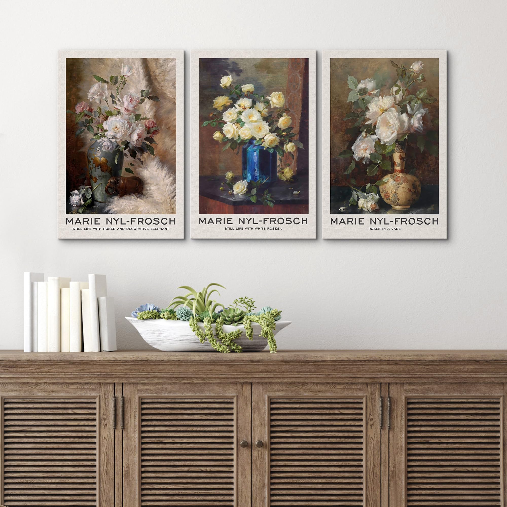 Wall26 Canvas Print Wall Art Set Marie Nyl-Frosch Inspired Floral Still Life Illustrations Modern Art Decorative Floral Botanica