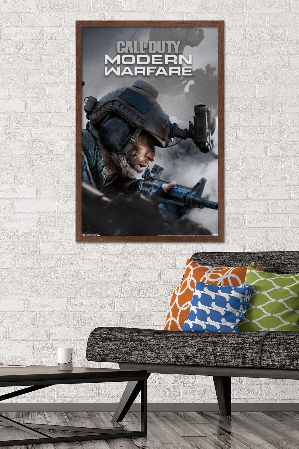 Trends International Call Of Duty: Modern Warfare - Multiplayer Wall Poster, 22.375'' X 34'', Mahogany Framed Version