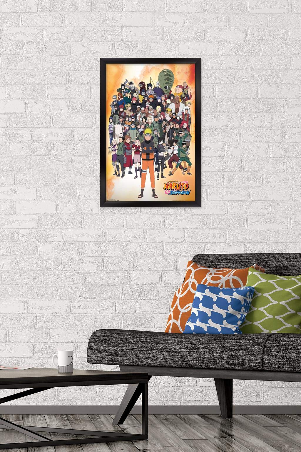 Trends International Naruto Shippuden - Group Wall Poster, 14.725'' X 22.375'', Black Framed Version