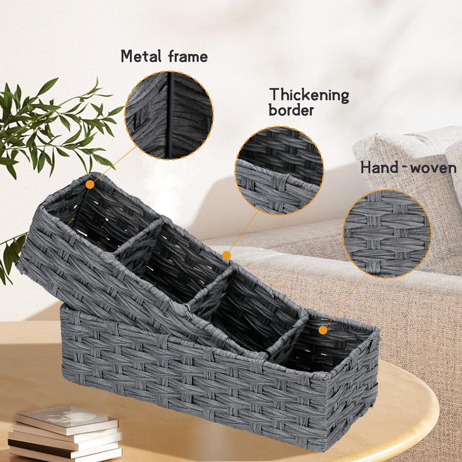Dullemelo Toilet Paper Basket For Organizing, Small Bathroom Baskets For Storage, Waterproof Toilet Paper Basket For Back Of Toi