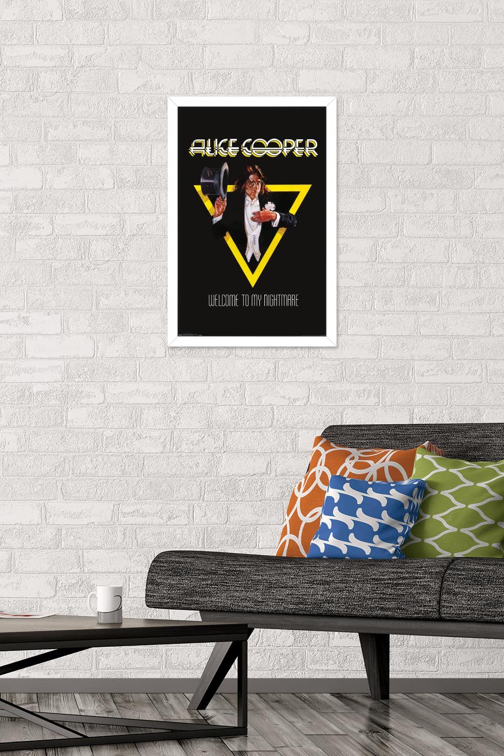 Trends International Alice Cooper - Welcome Wall Poster, 14.725'' X 22.375'', White Framed Version