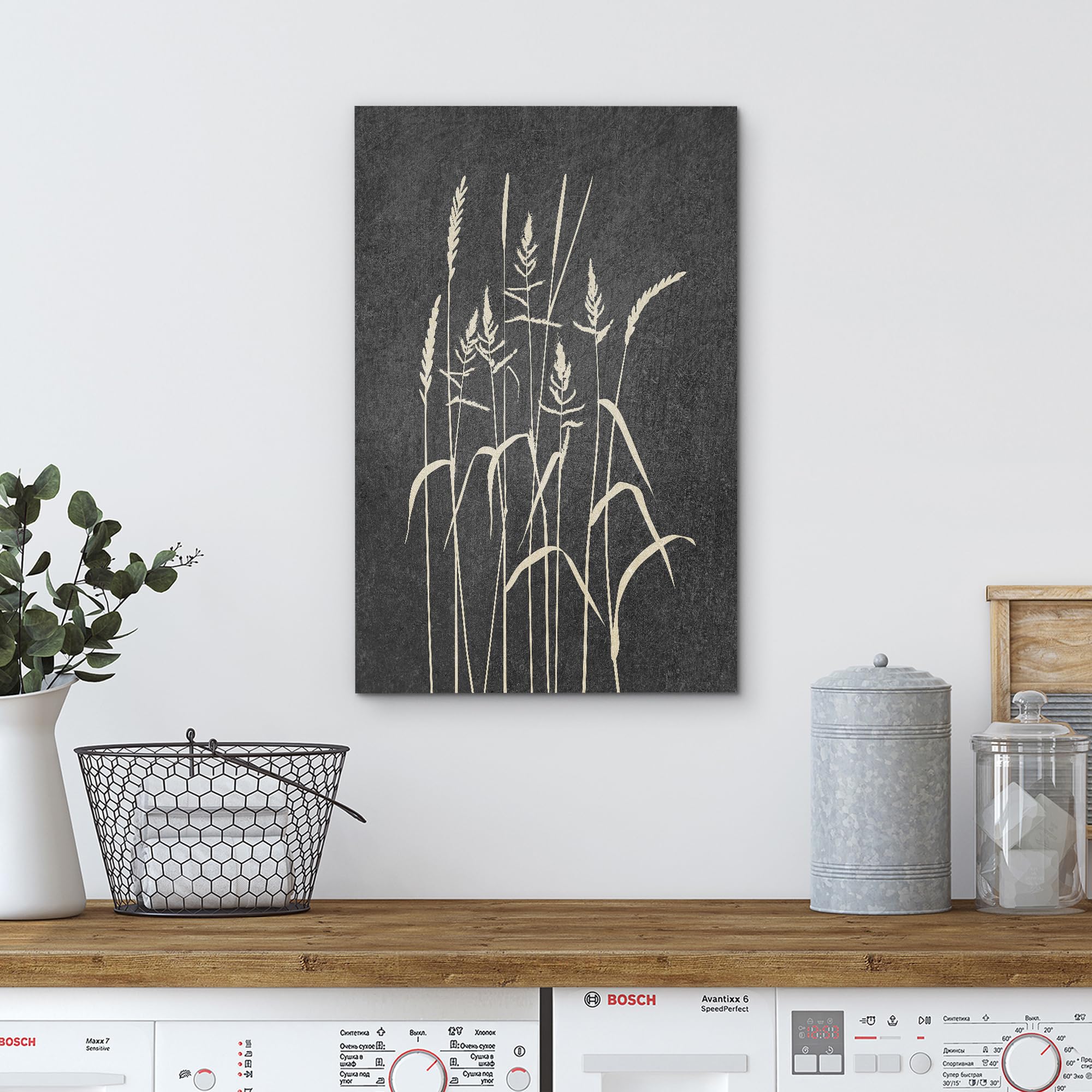 Wall26 Canvas Print Wall Art Duotone Forest Country Wheat Field Plants Nature Wilderness Digital Art Modern Art Rustic Relax/Cal
