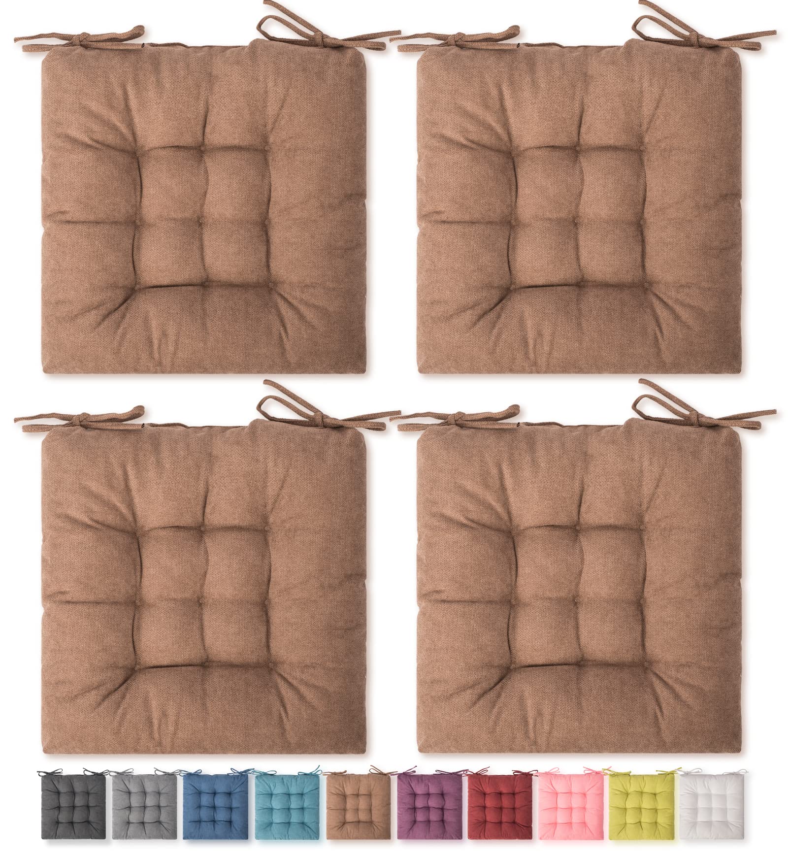 SQUARE MOON Pillow, 4 Pack Chair Cushion with High Resilience Polyester Filling, Fade-Resistant, Outdoor Indoor, Dining, 16x16 i