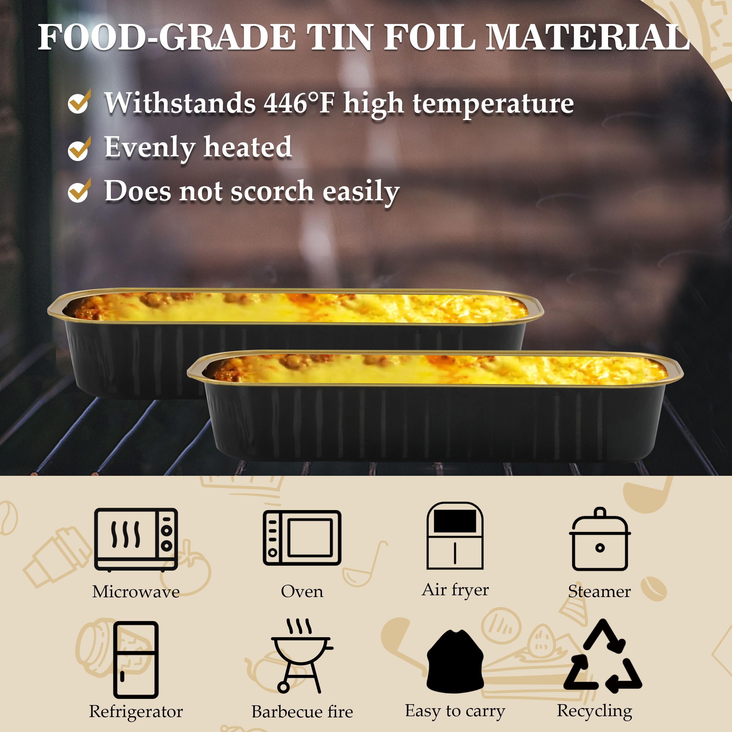 Bakingpak Loaf Mini Cake Pans With Lids, 30Pcs 6.8Oz 200Ml Disposable Mini Aluminum Pans With Lids Individual Cake Pans With Lid