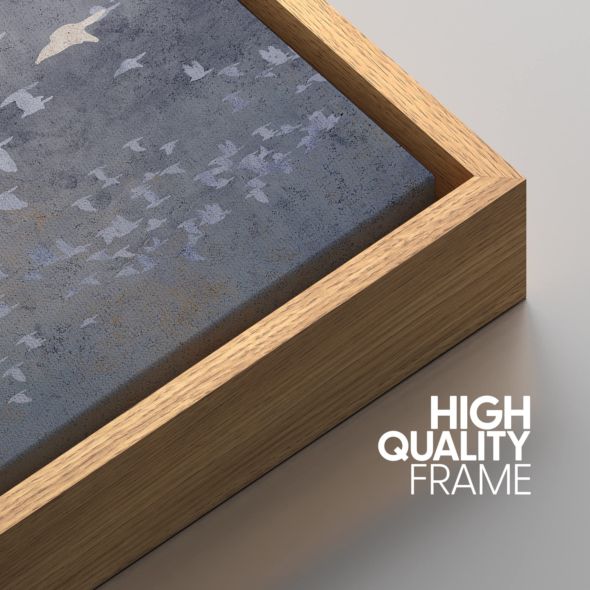 Nwt Framed Canvas Print Wall Art Pastel Flying Bird Collage Nature Wilderness Illustrations Modern Art Decorative Landscape Rust