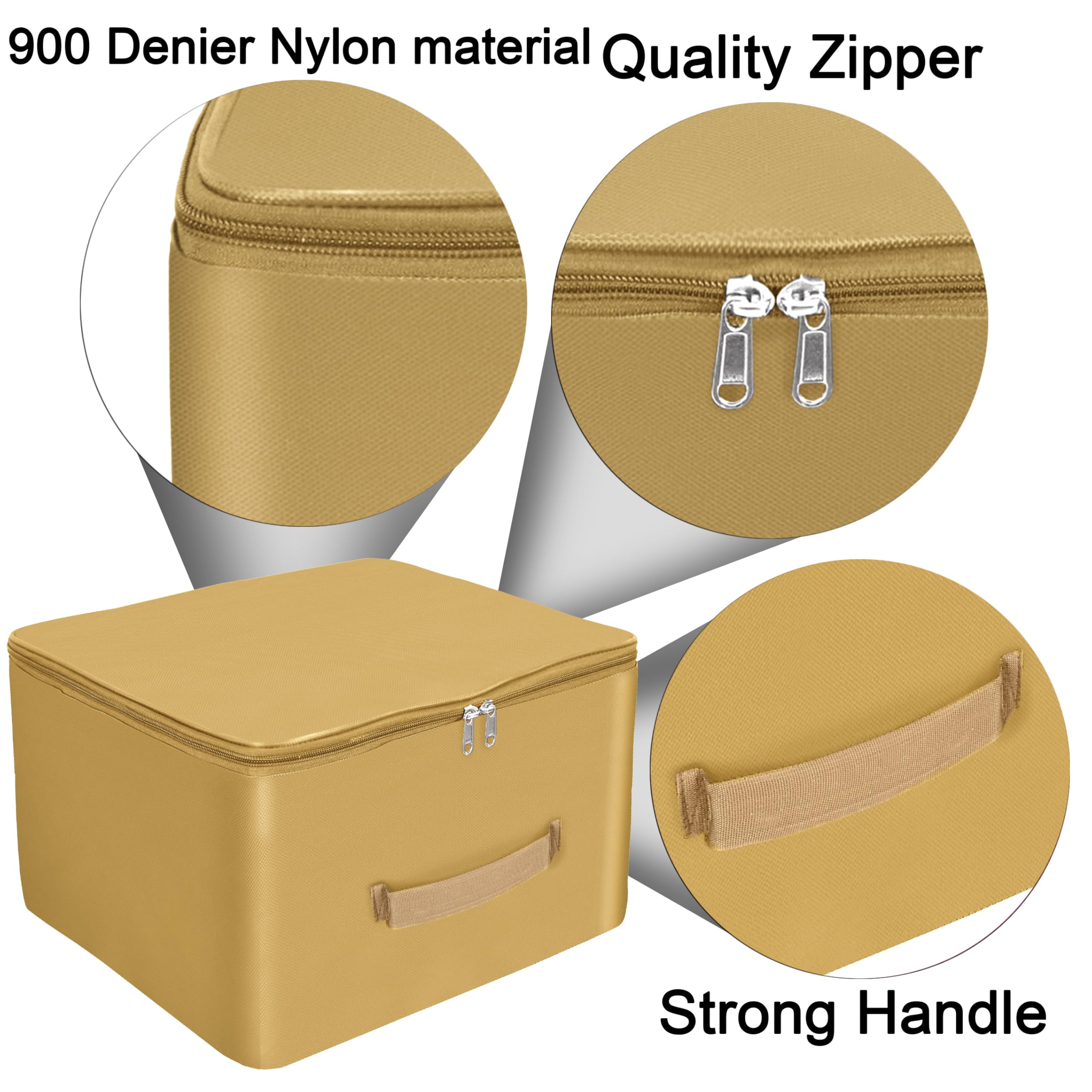 Storite 5 Pack Nylon Wardrobe Bag Underbed Moisture Proof Cloth Storage Organizer, Storage Box For Clothes Saree Bags With Zippe