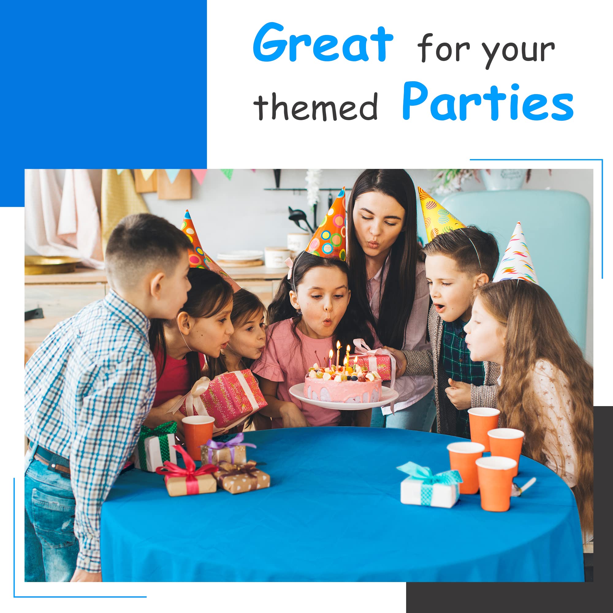 14 Pack Premium Sky Blue Plastic Tablecloth - 54 X 108 In. Disposable Rectangle Plastic Table Cloth - Decorative Rectangle Table