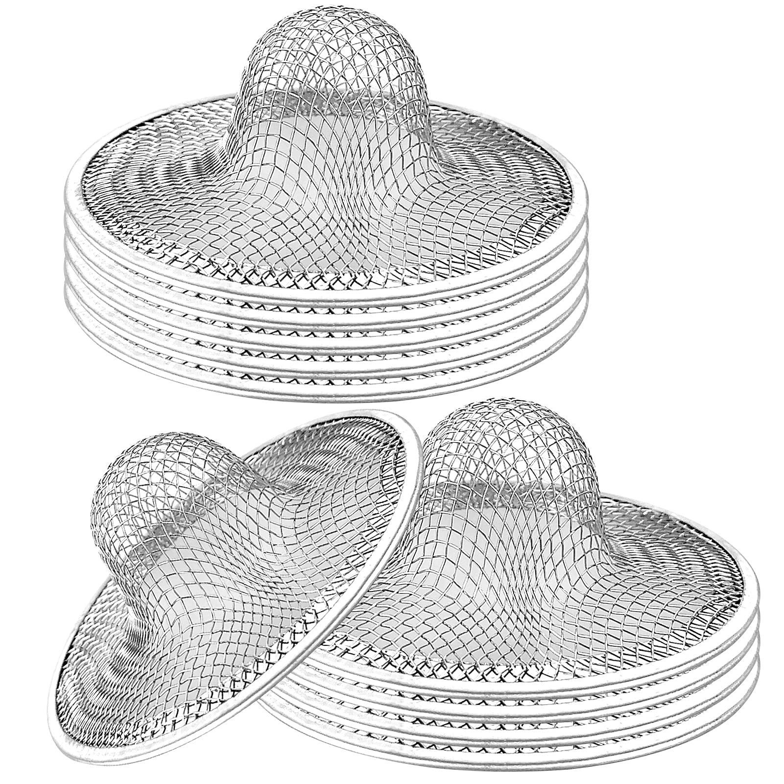 10Pcs Mesh Sink Strainer, 2.75'' Top/1'' Stainless Steel Slop Basket Filter Trap, Metal Kitchen Drain Strainer, Hair Basket Drai