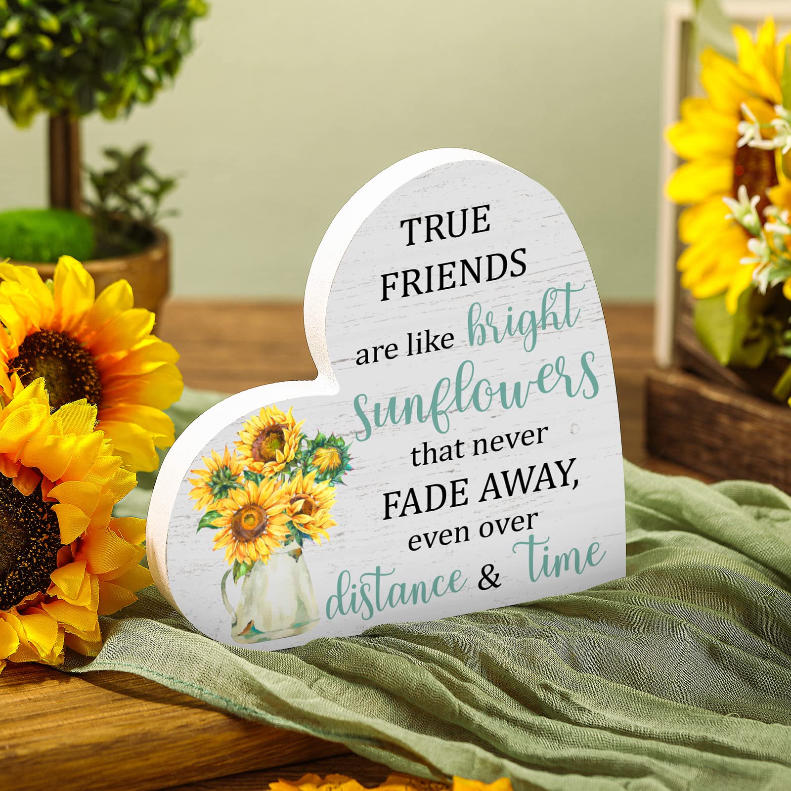 Wooden Friendship Gifts for Women Friend Birthday Gifts for Bestie BFF Work Bestie True Friend Appreciation Decor Wooden Heart P