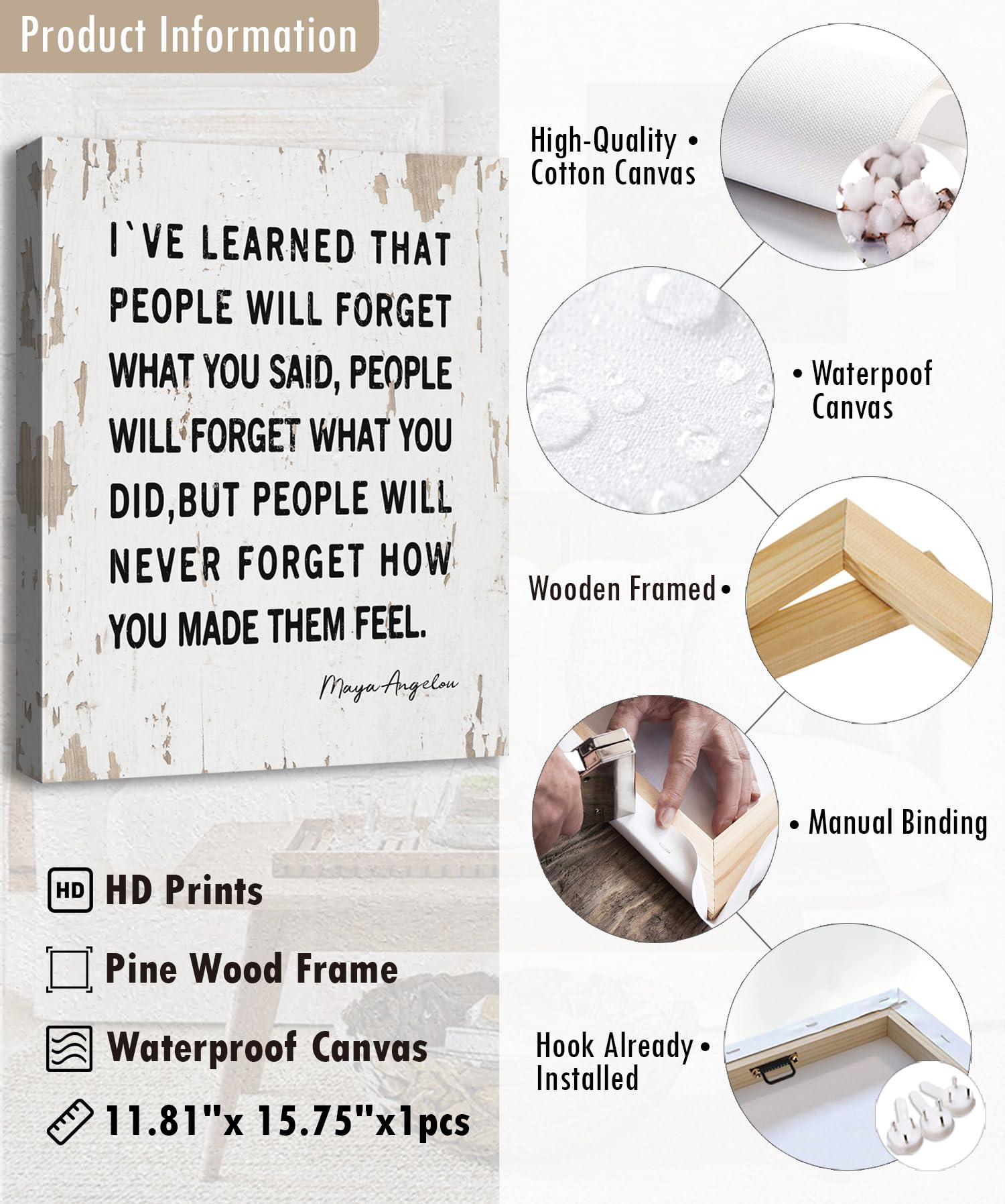 Maya Angelou Motivational Quotes Wall Art For Bedroom Iconic Black Women History Inspirational Wall Decor African American Wall