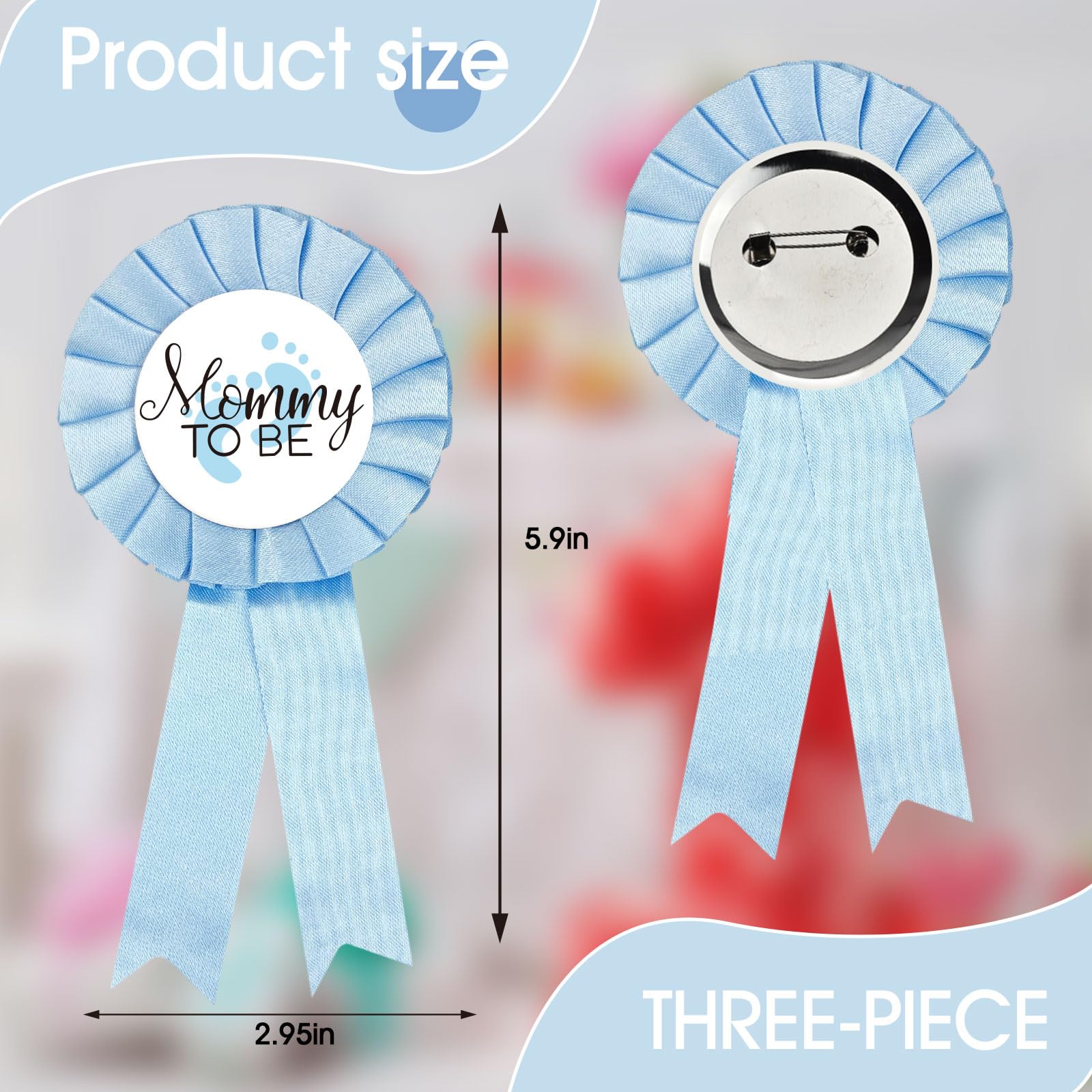 Mommy To Be Tinplate Badge Pin, 2 Grandma To Be Badge Light Blue For Boy - Baby Shower Button New Mom Gifts Gender Reveals Party