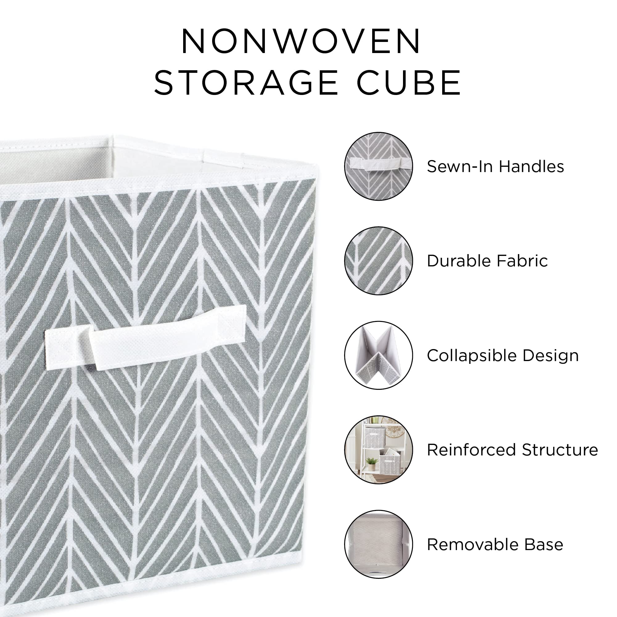 DII Non Woven Storage Collection Polka Dot Collapsible Bin  Black & Gold  Small Set  11x11x11 Cube  2 Piece