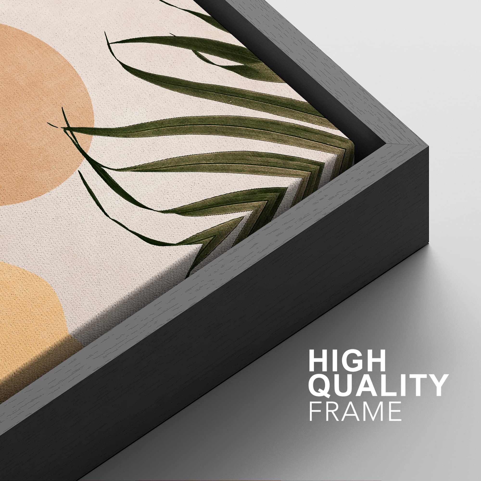 Signford Framed Canvas Print Wall Art Set Vibrant Retro Mid-Century Mountains Abstract Shapes Illustrations Modern Art Decorativ