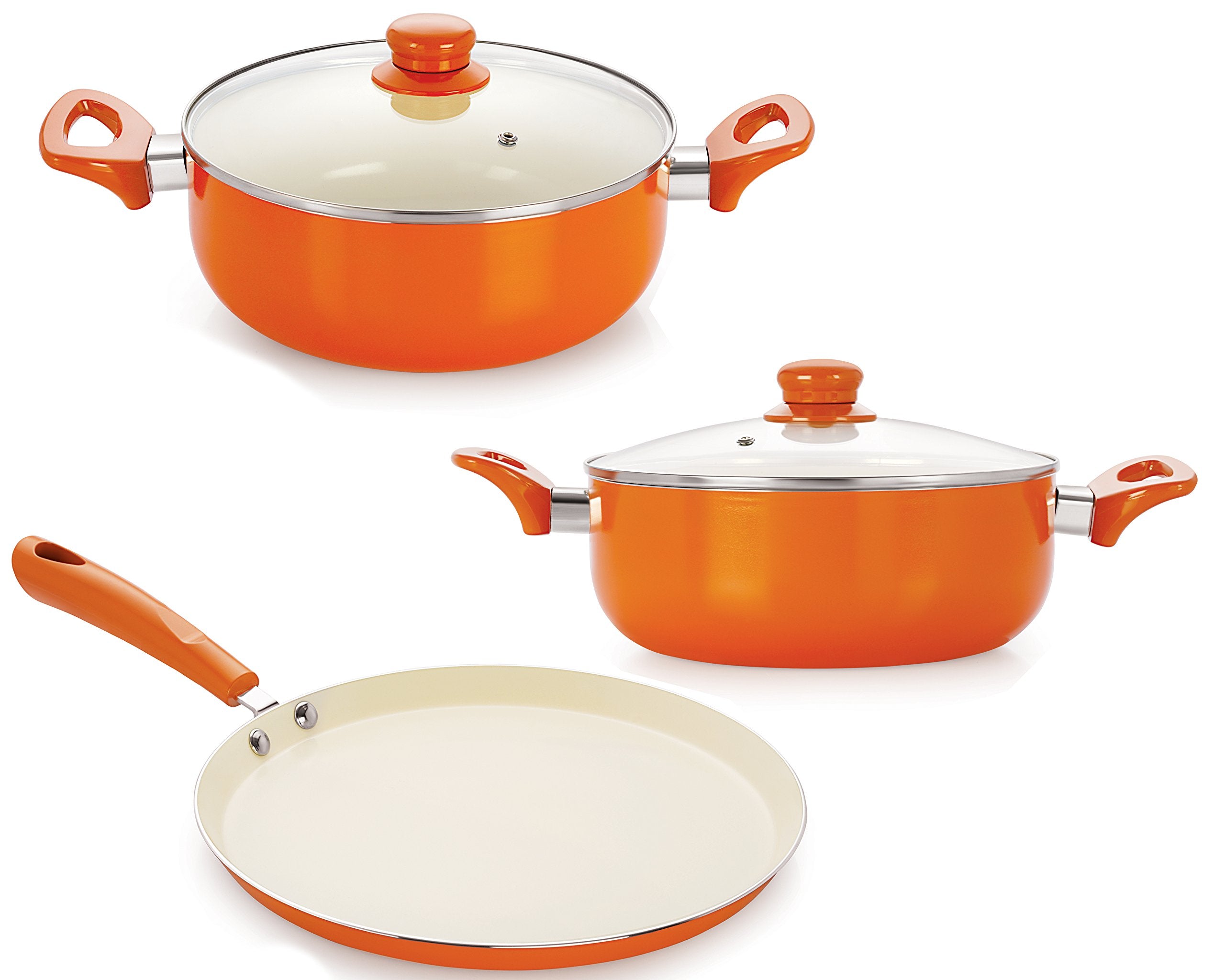 Nirlon Gas Compatible NonStick Ceramic Cookware Gift Set