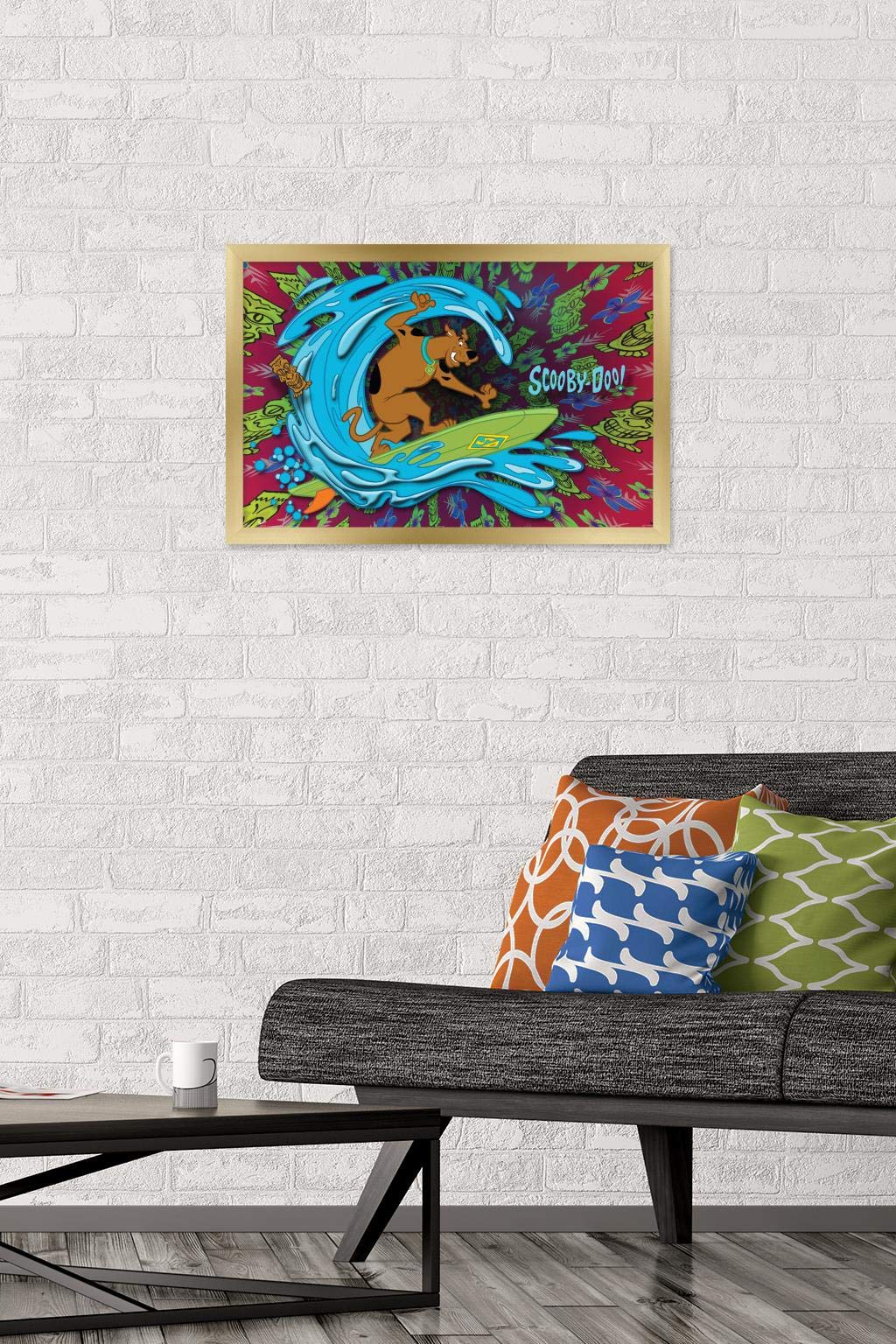 Trends International Scooby-Doo - Surf Wall Poster, 14.725'' X 22.375'', Gold Framed Version