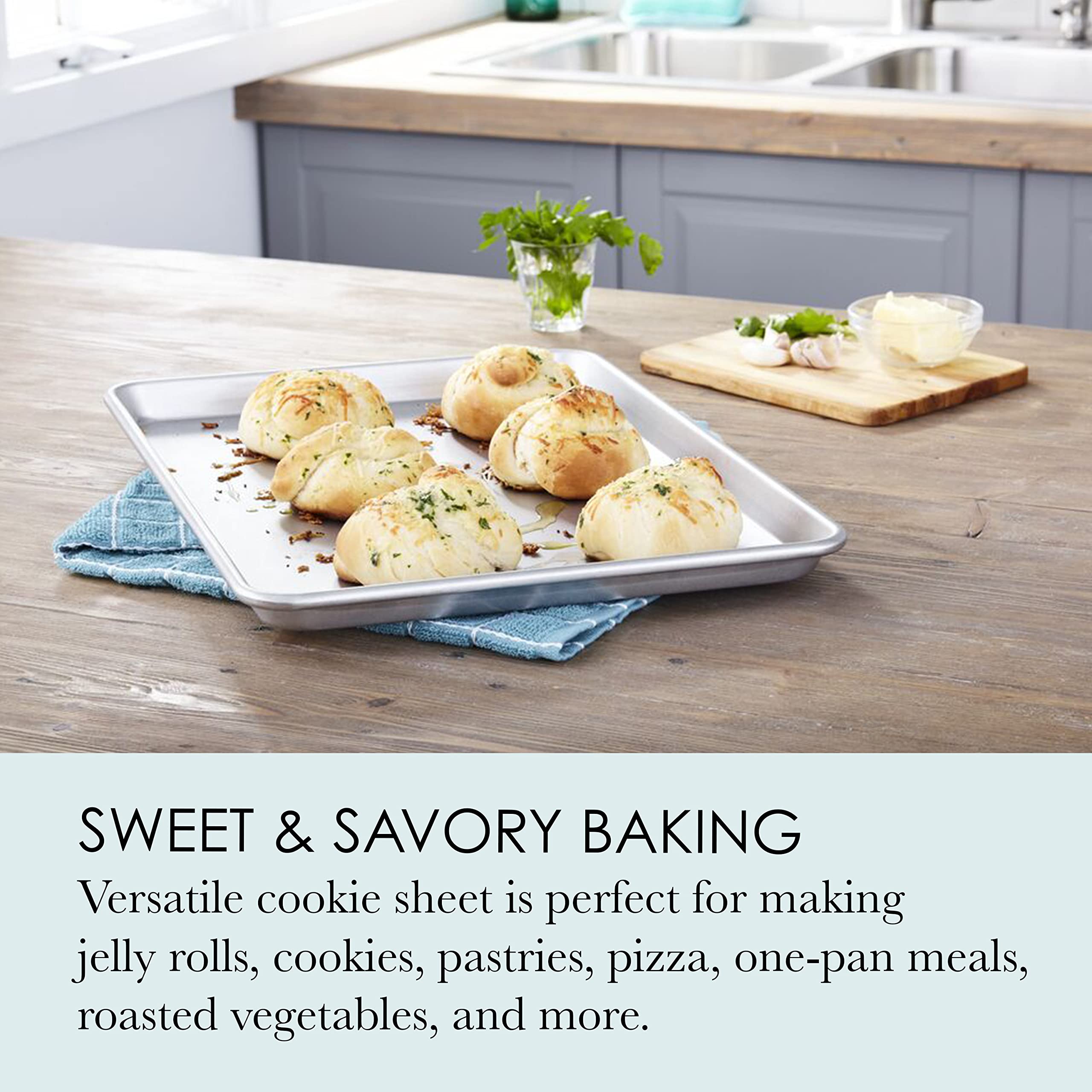 Chicago Metallic Jelly Roll Pan, 16-3/4" x 12", Uncoated Steel, Silver, Model 49813 - Ideal for Baking Cookies, Pastries, and More