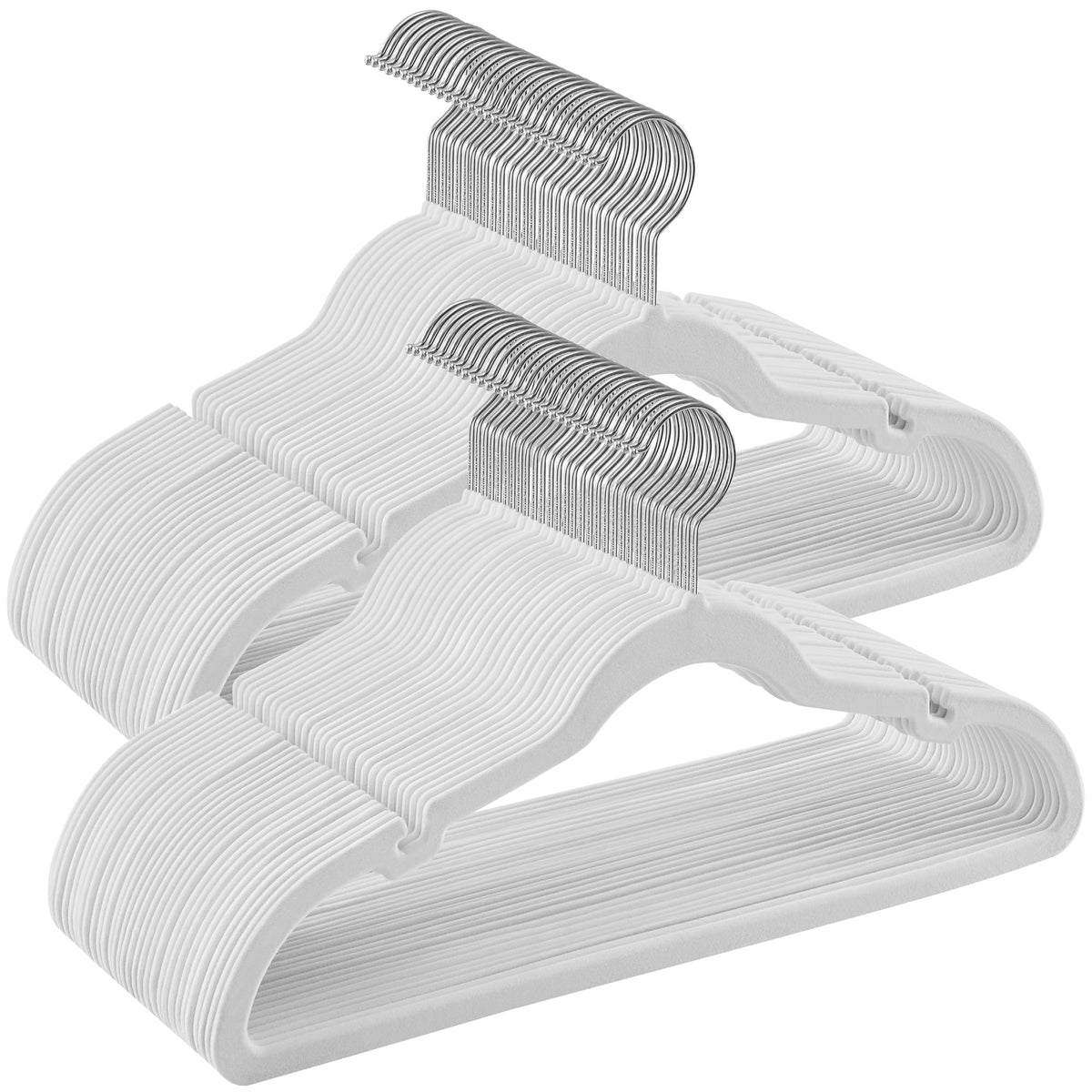 Songmics Velvet Hangers 60 Pack, Non-Slip Clothes Hangers, Suit Hangers With Shoulder Notches, Pants Bar, 360 Swivel Hook, Space