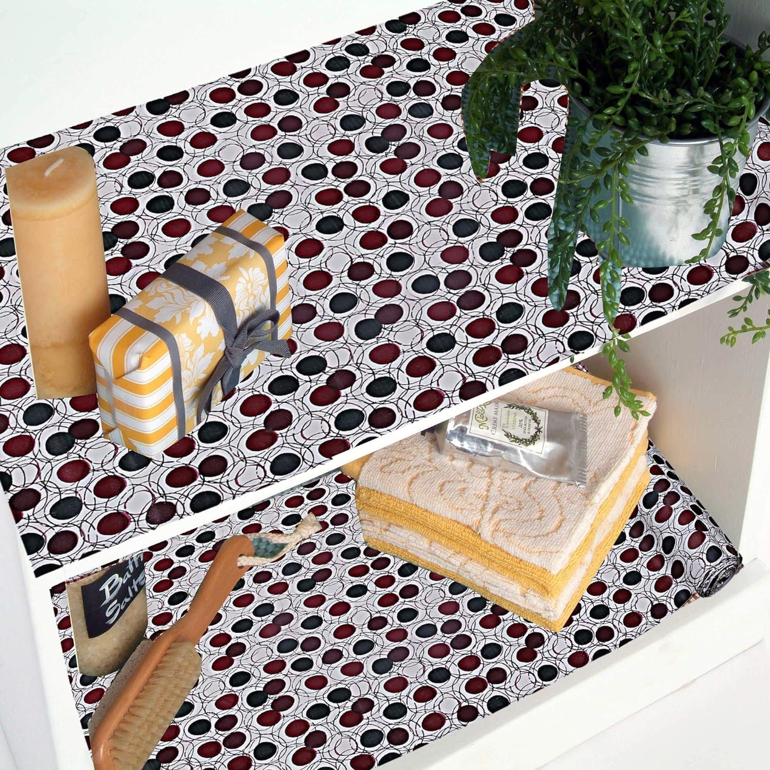 Kuber Industries Pvc Wardrobe Kitchen Drawer Shelf Mat 10 Mtr Roll (Brown), Ctktc013558