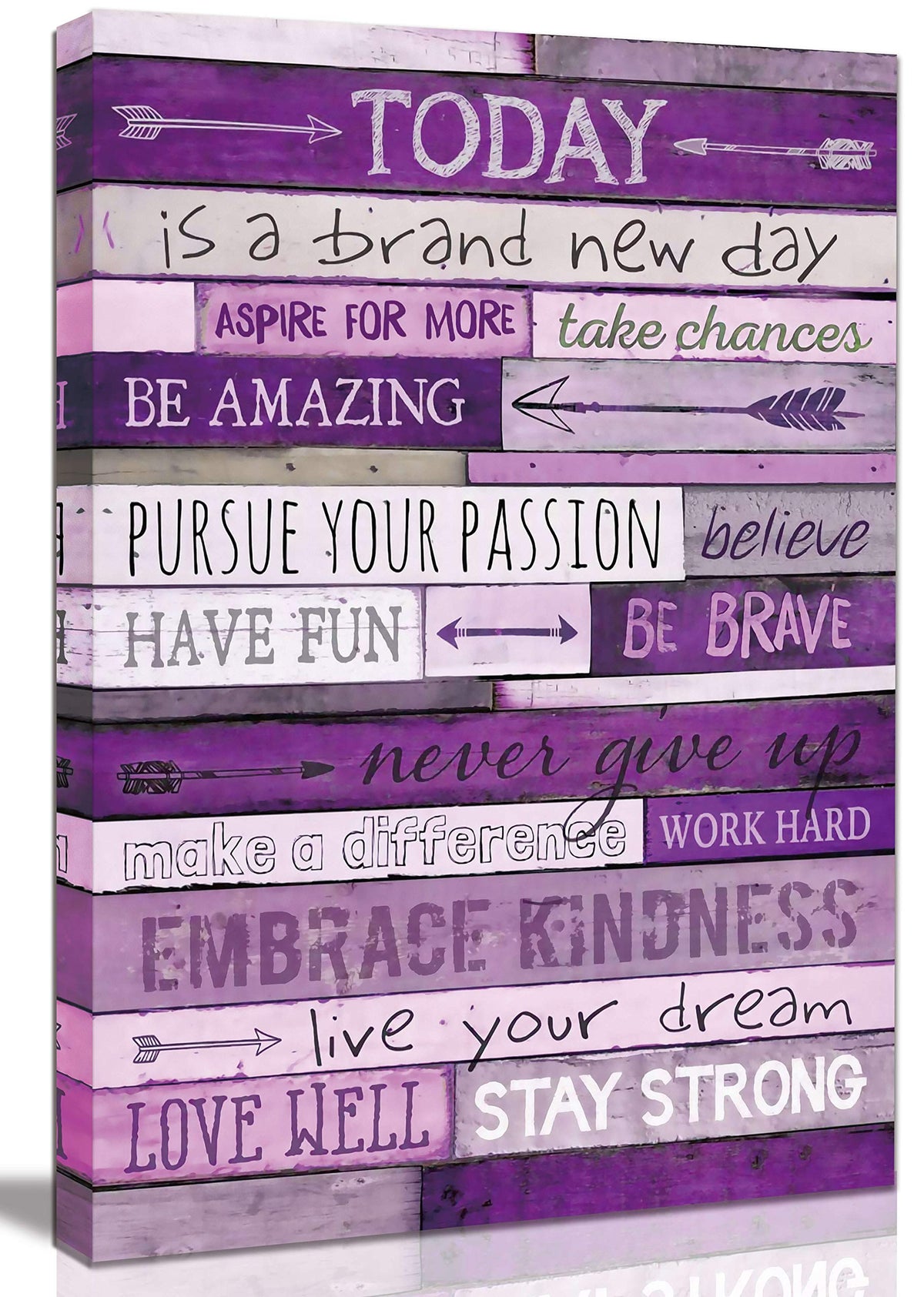 Cgxart Inspirational Wall-Art - Wall Decor For Bedroom Teen Girl - Large Wall Pictures For Living Room - Purple Wall Art Word Ar