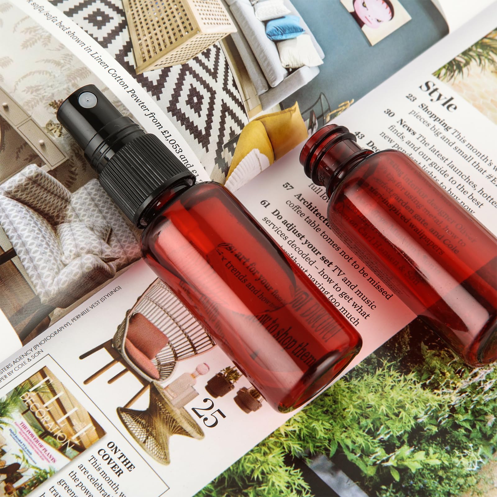 Gbachoose 60 Pack Mini Amber Spray Bottle 1 Oz Small Amber Spray Bottle With Small Fine Mist Spray And Plastic Cap, Refillable F