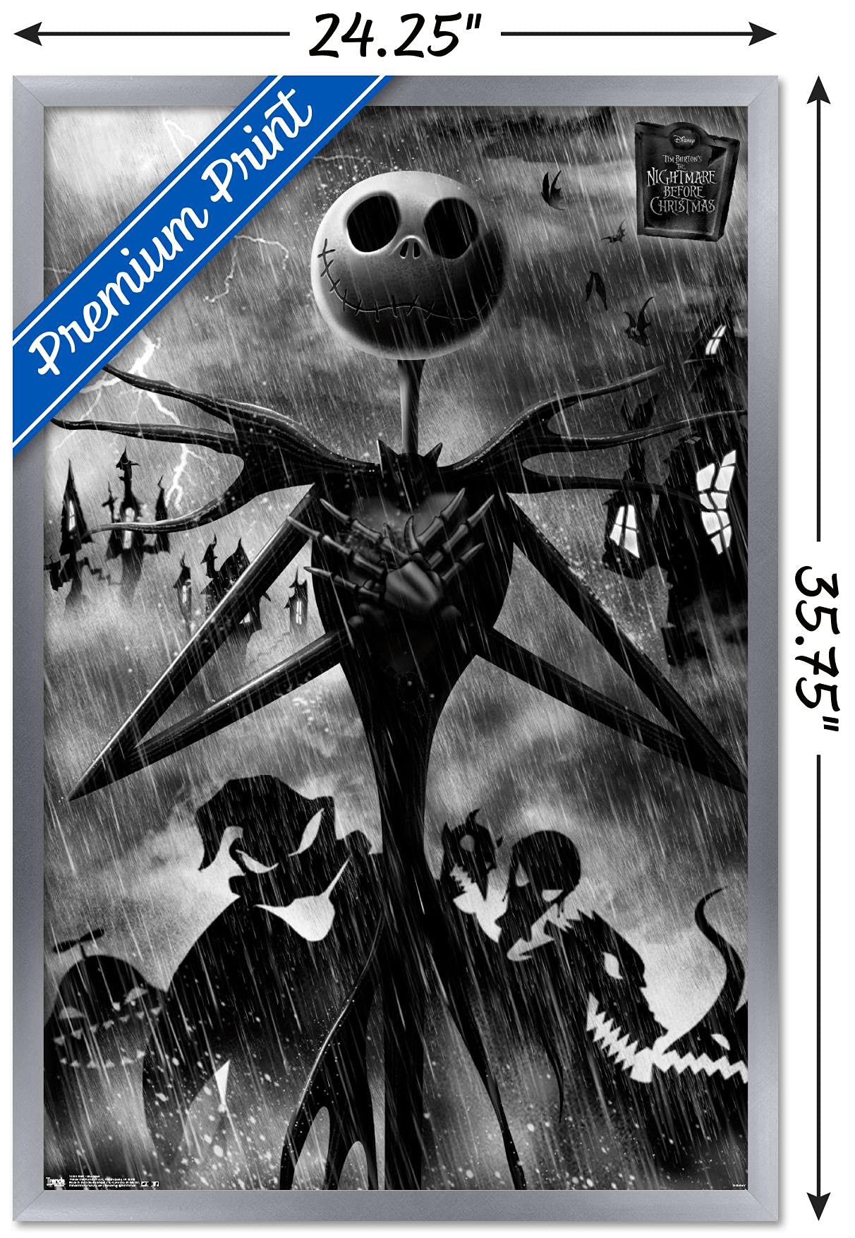 Trends International The Nightmare Before Christmas-Shadows Wall Poster, 24.25'' X 35.75'', Multicolor