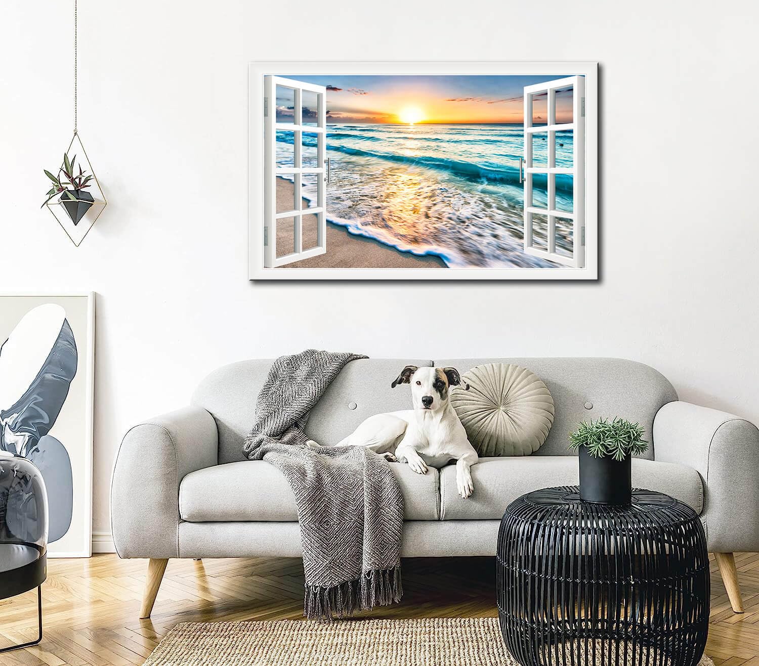 Wave Canvas Wall Art Sunset Ocean Nature Pictures Ready To Hang For Living Room Bedroom Home Decorations Modern Large Size Stret