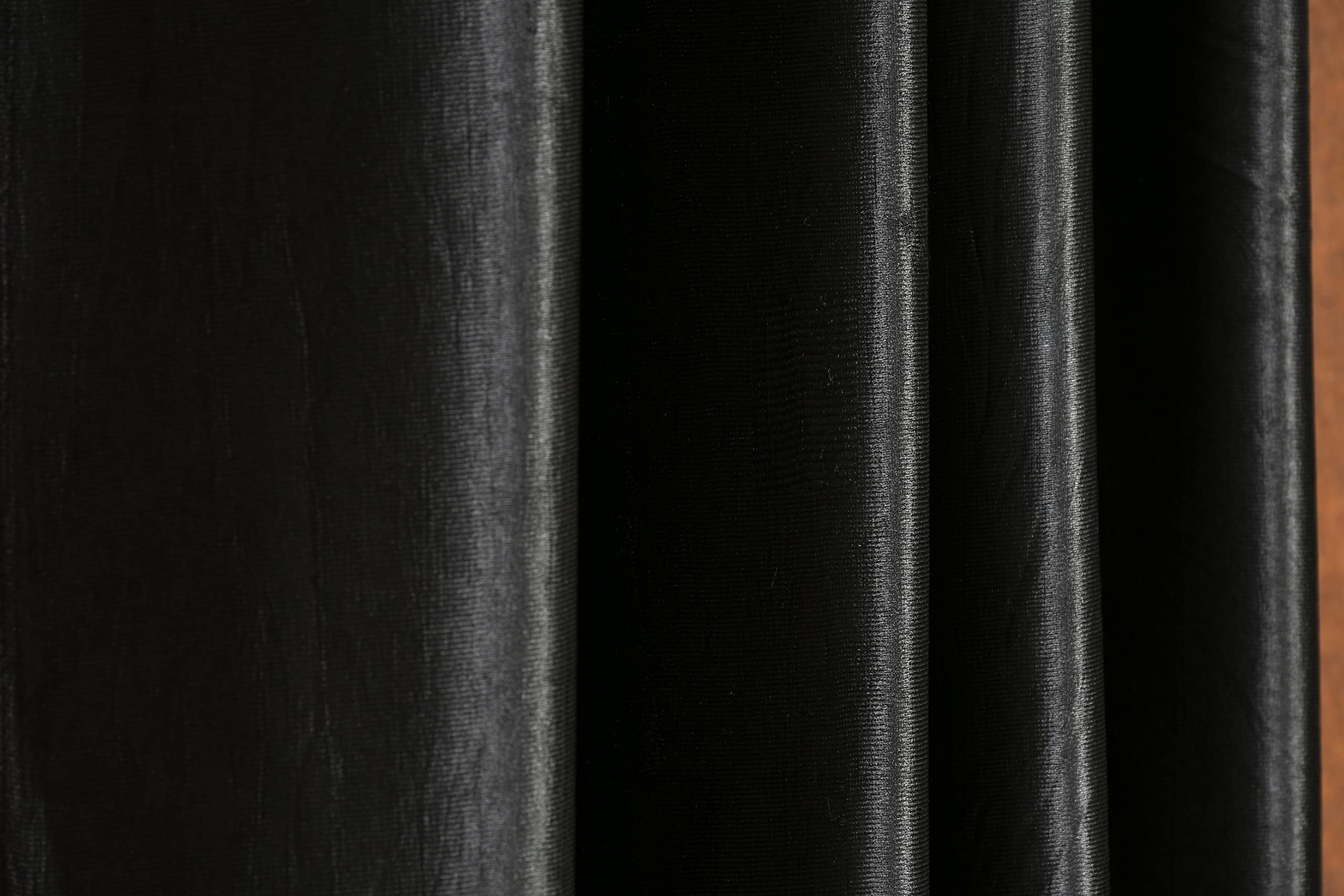 Galaxy Home Decor Solid Plain Curtains for Long Door 10 Feet, Pack of 3, Black