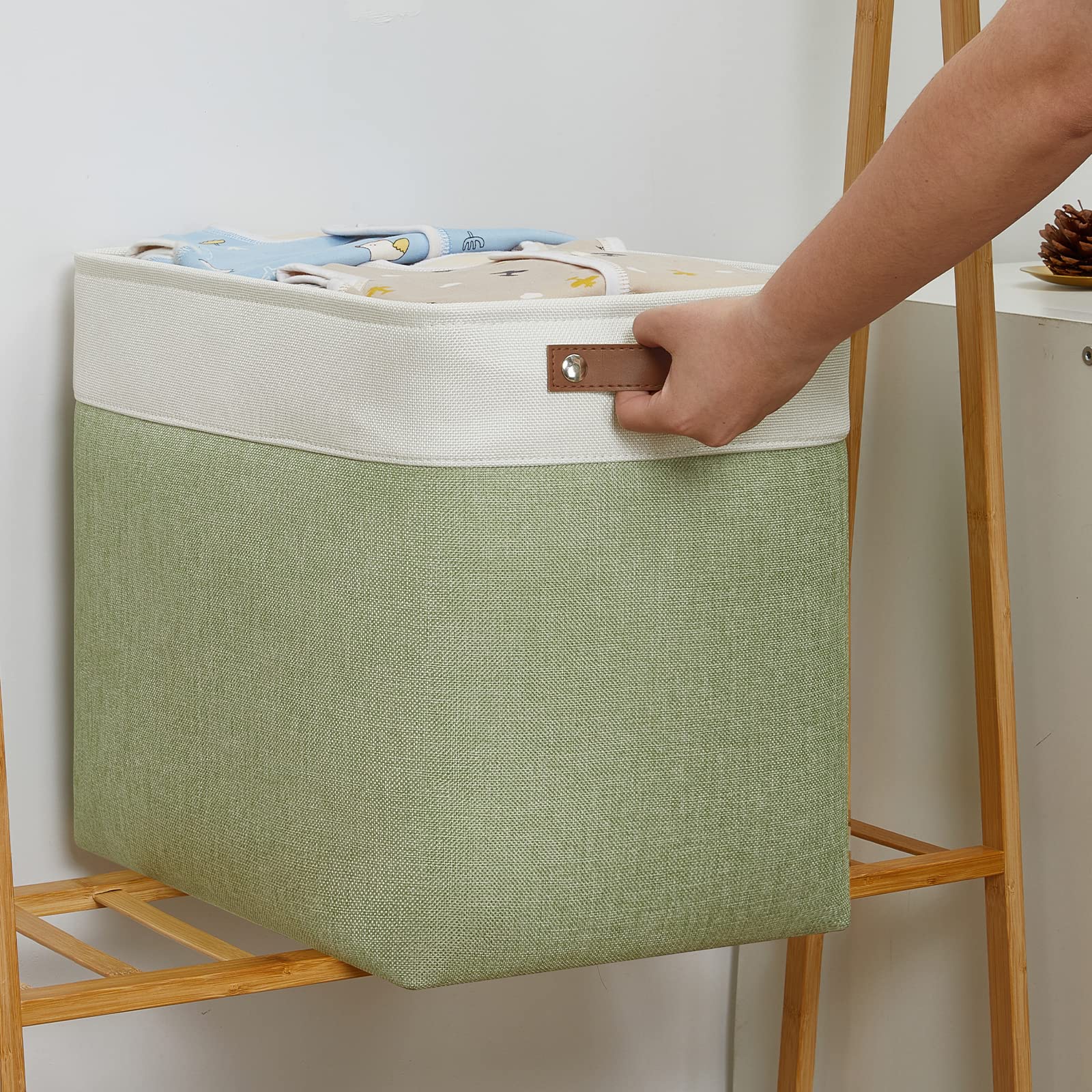 Dullemelo Large Storage Basket 17''X12''X15'', Fabric Storage Organizer Basket For Storage Clothes, Large Fabric Bin For Organiz