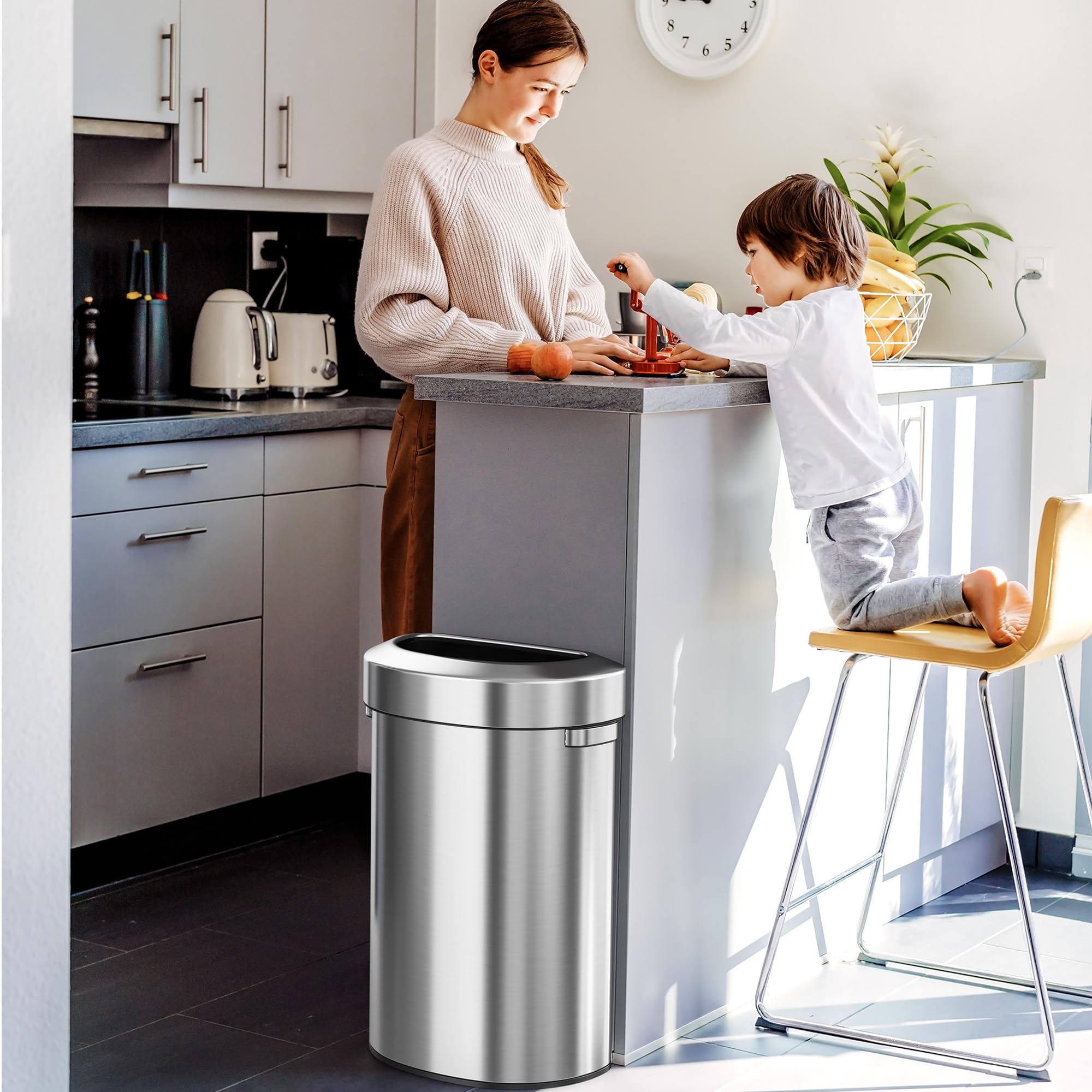 Itouchless 87 Liter, Slim And Space-Saving Design For Home, Office, Kitchen, Restaurant, Restroom, Large Capacity, 23 Gal Trash