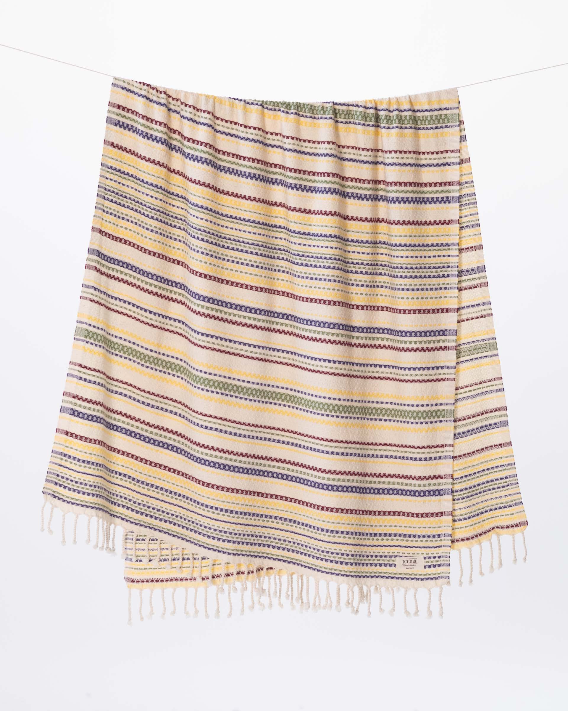 Teema Large Turkish Beach Towel - 100% Turkish Cotton - Sand Free - Fast Drying - Versatile And Multi-Use - The Shoreline (Color