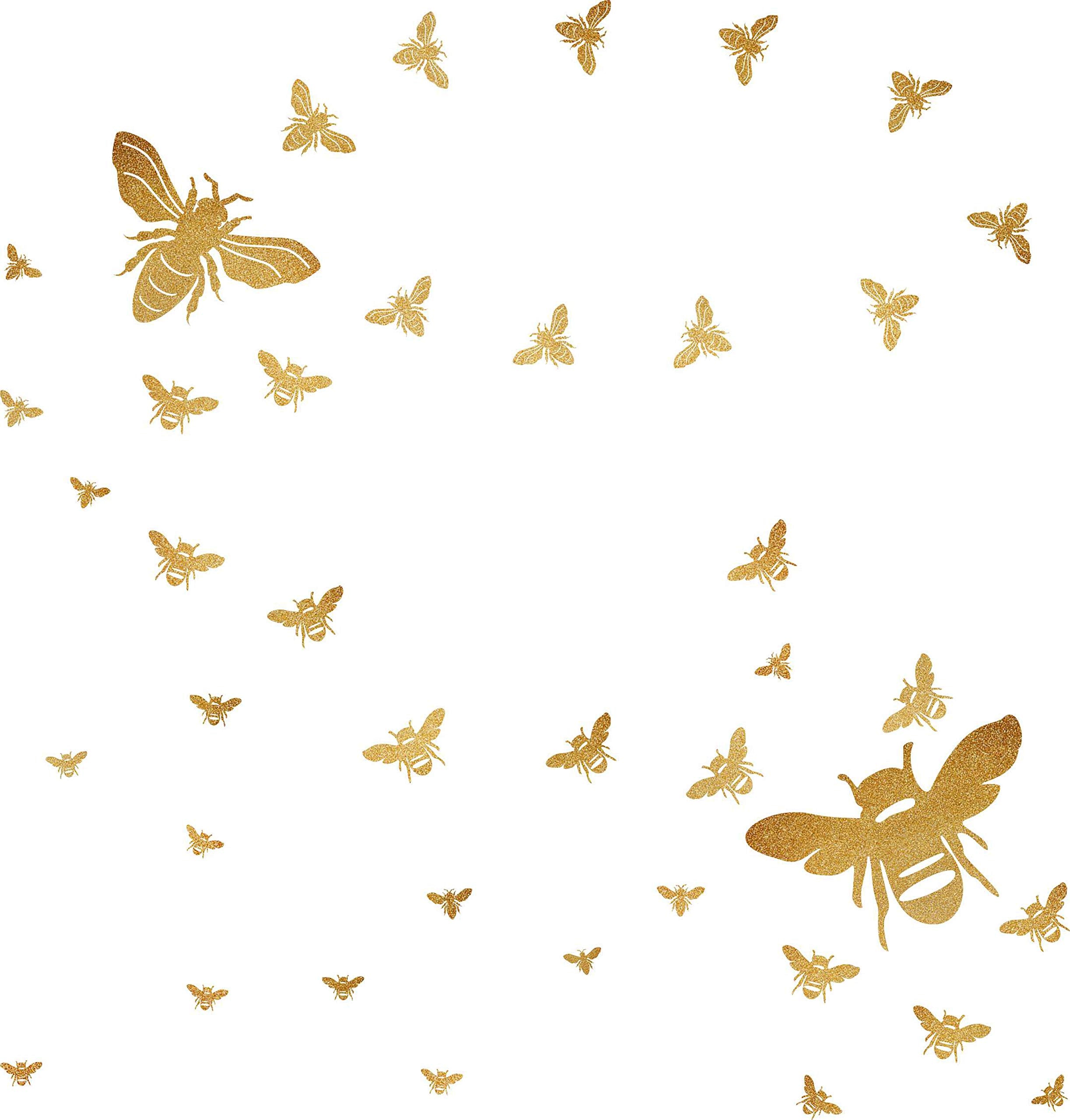 Bee Wall Decals Honey Bee Wall Decor Bee Wall Stickers Gold Honey Bee Decals, Honeycomb Wall Decals, Nursery Wall Decor Peel&Sti