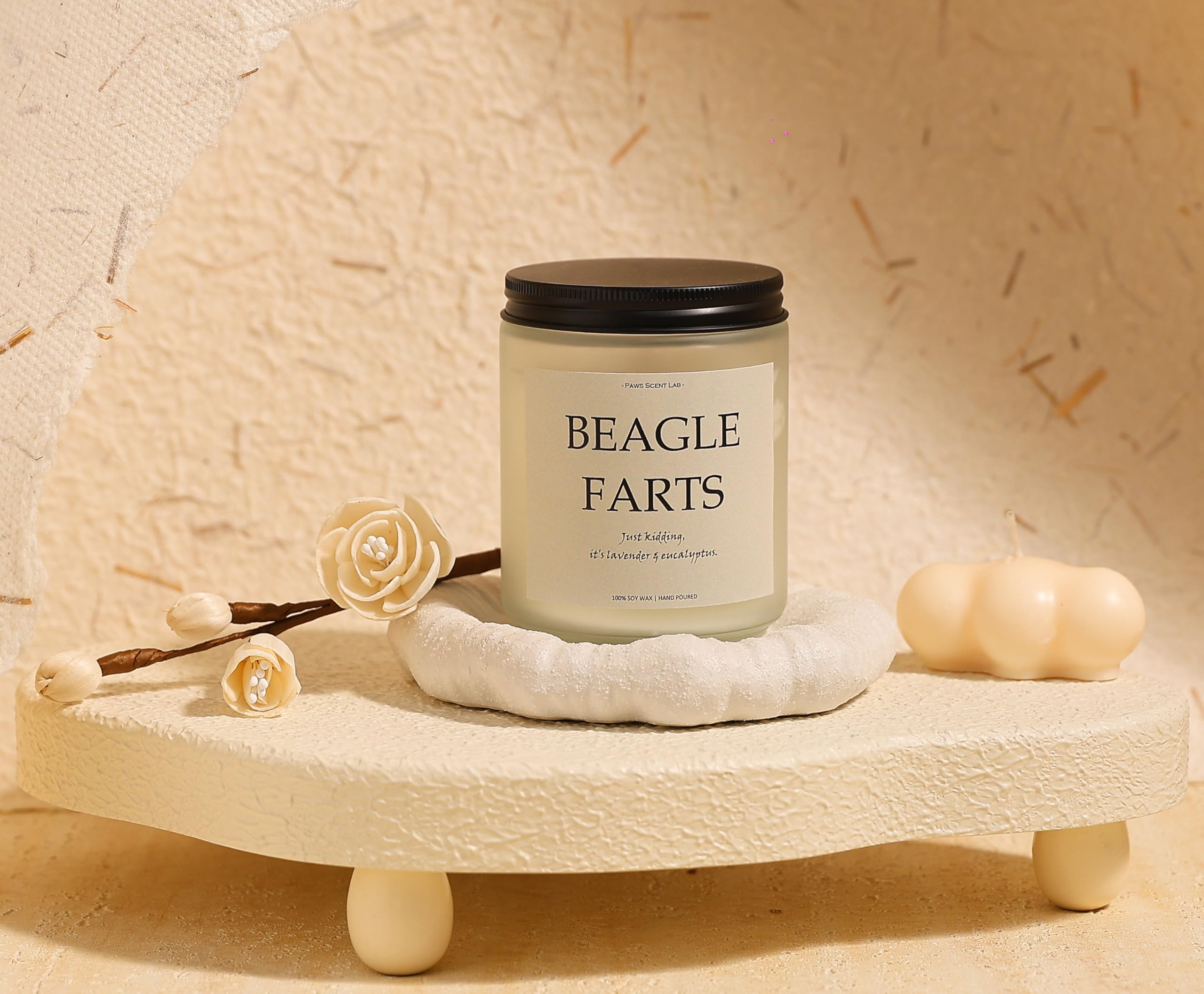 Beagle Gifts & Decor, Beagle Gifts for Women, Dog Mom Gift for Women - Lavender & Eucalyptus, Crafted by Natural Soy Wax & Natur