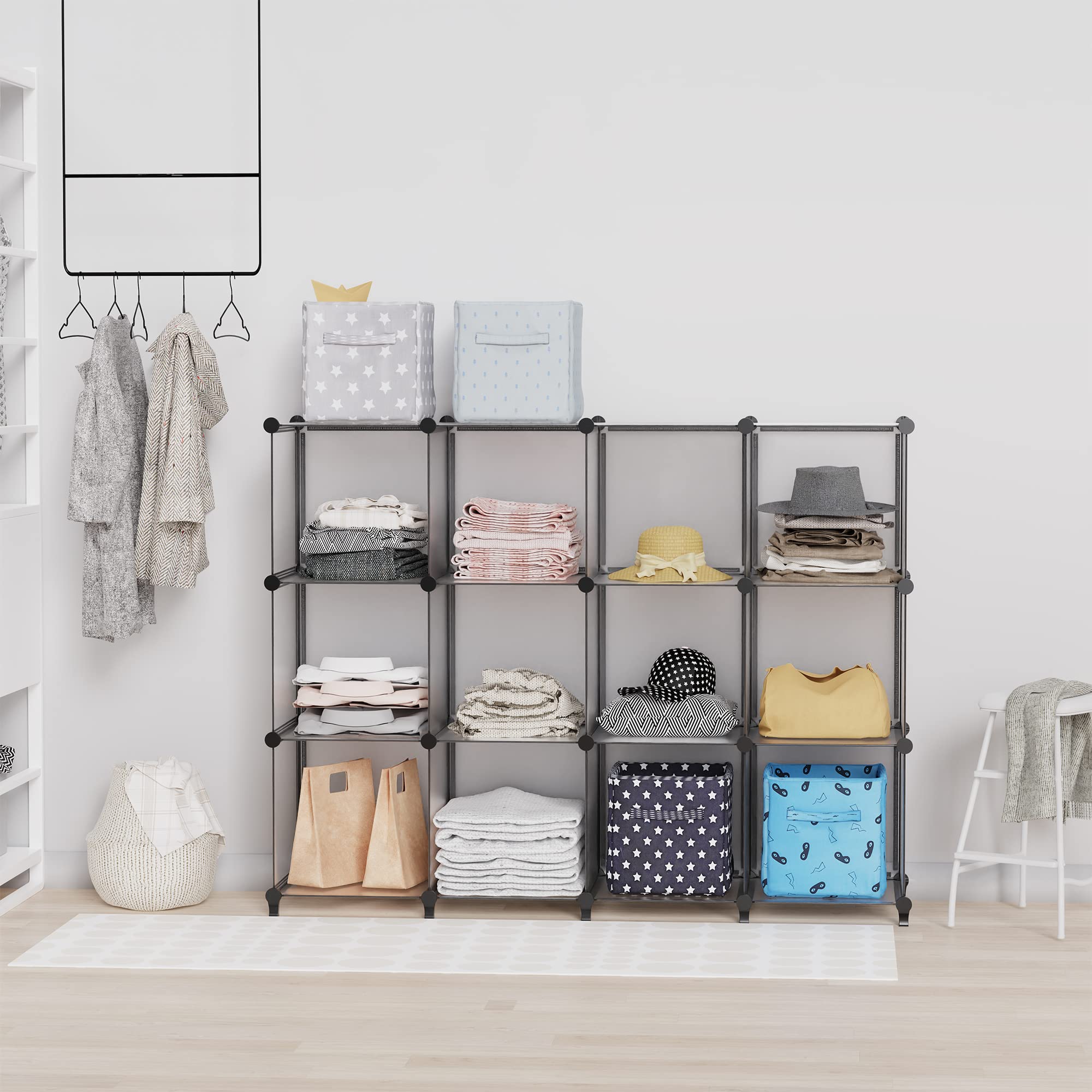 HOMIDEC  9-Cube Closet Organizers  Portable Storage Shelves For Clothes  Garment Racks  Closet  Wardrobe