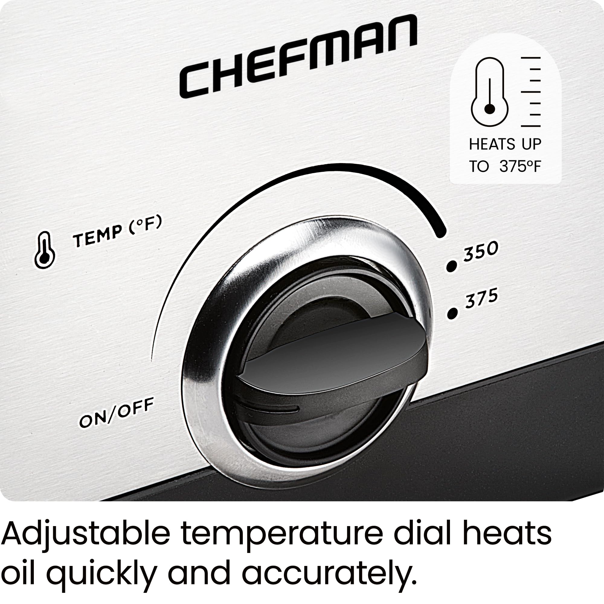 Chefman Fry Guy  The Most Compact & Convenient To Deep Fry Comfort Food  Restaurant-Style Basket With A 1.6-Quart Capacity  Easy-View Window & Adjustable Temp Control  Stainless - 1.5 Liter