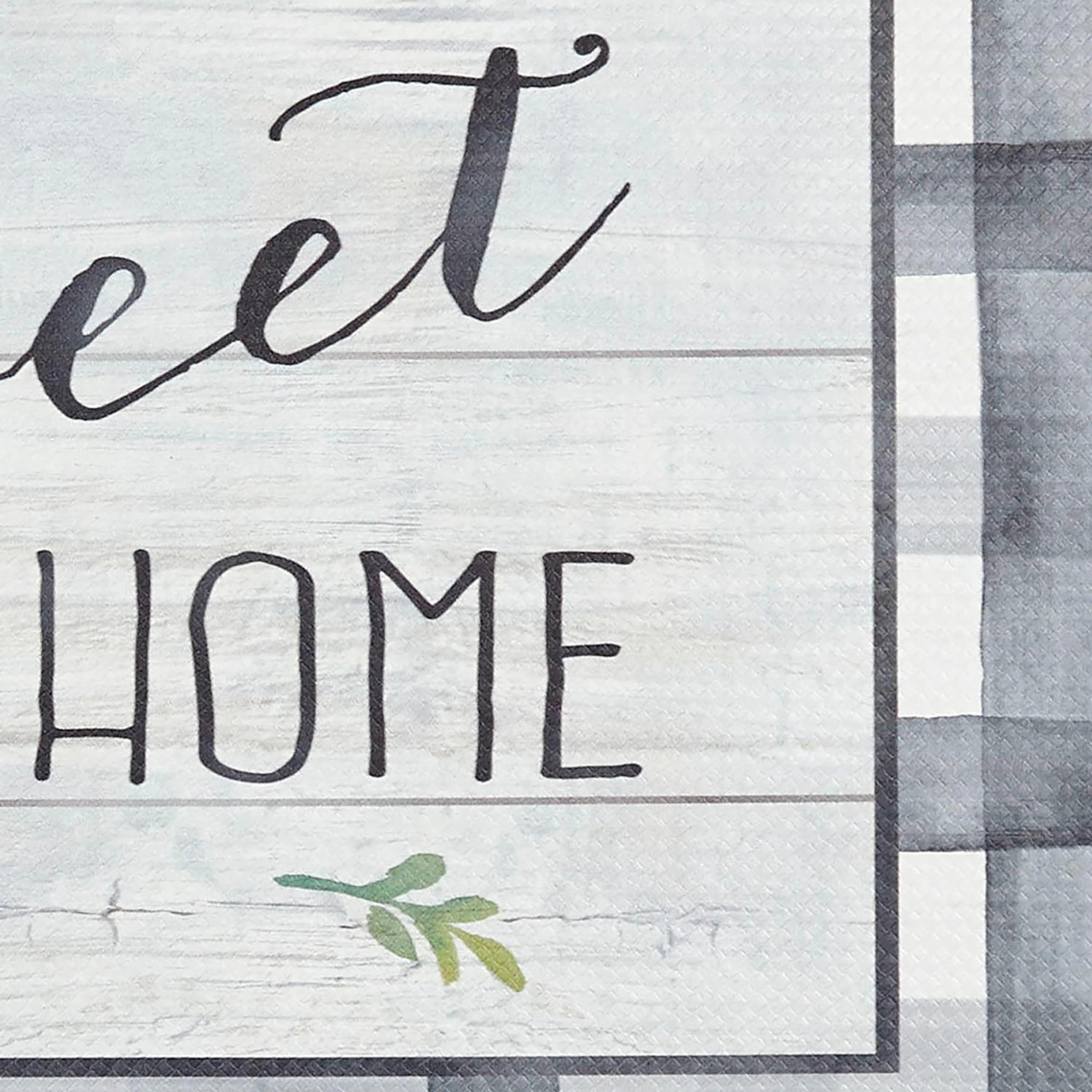 Home Dynamix Cozy Living Home Sweet Home Farmhouse Buffalo Check Border Runner Anti-Fatigue Kitchen Mat, Non-Slip Floor Mat, Pad